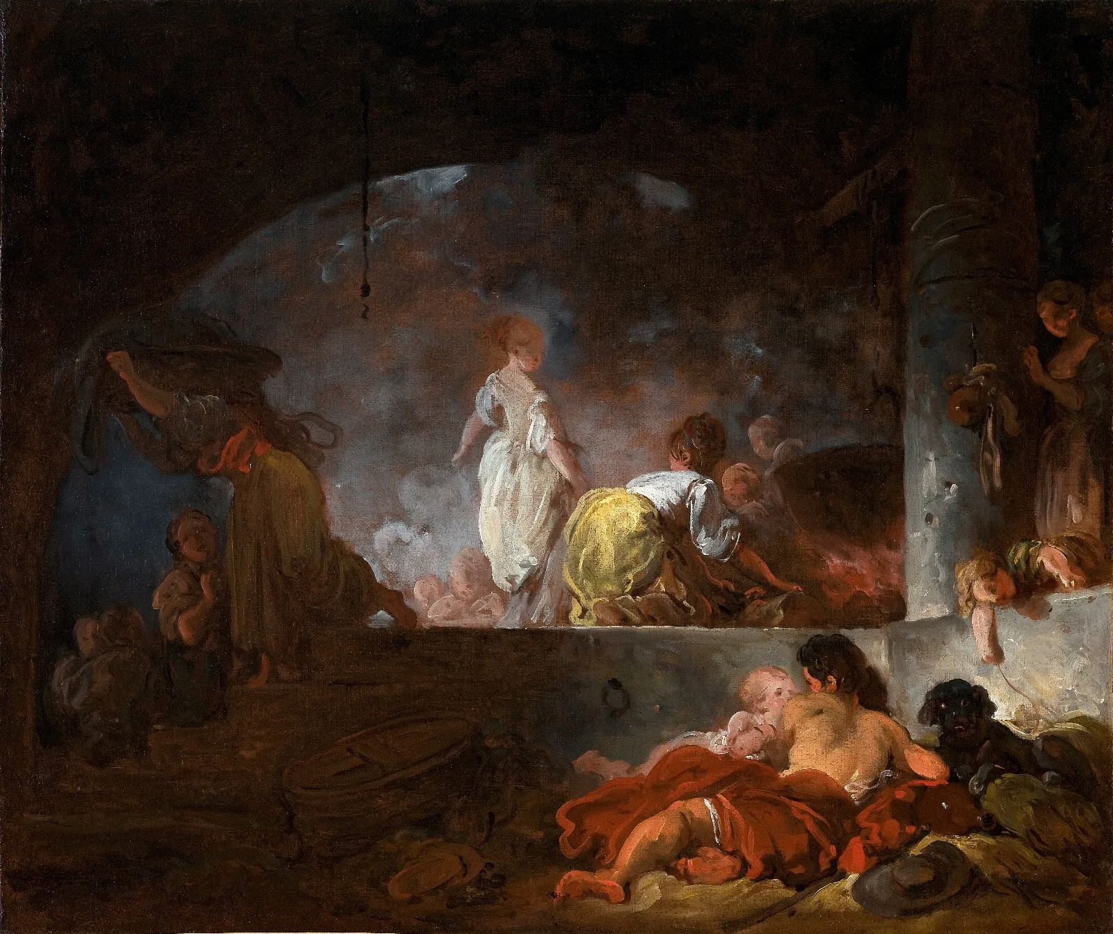 The Laundresses Wall Art by Jean-Honoré Fragonard - Canvas Print