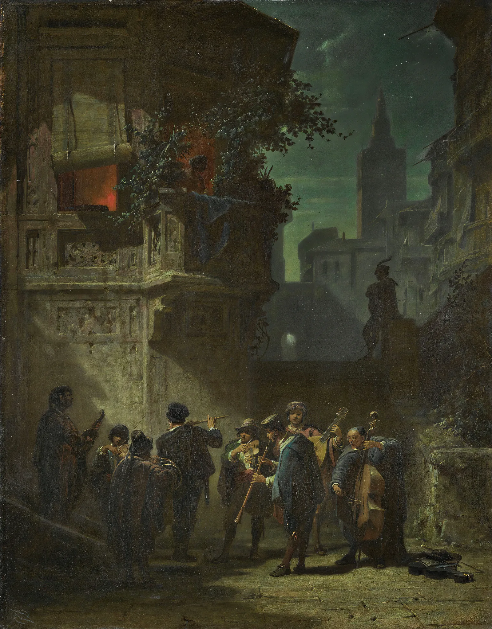 Spanisches Standchen Wall Art by Carl Spitzweg - Canvas Print