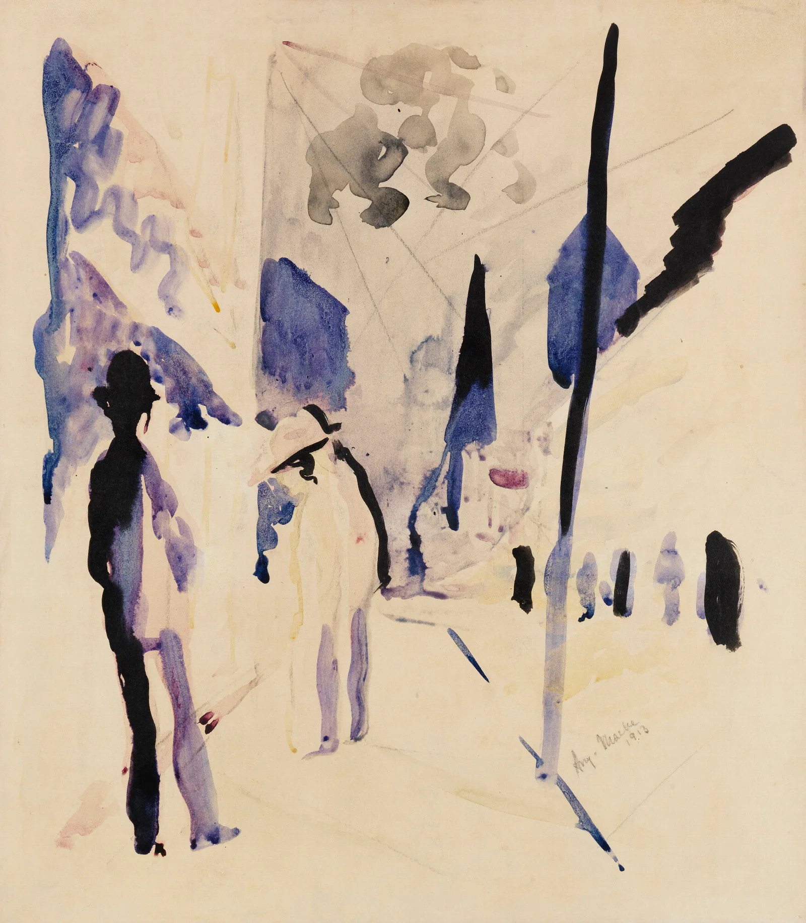 Strase Am Abend Wall Art by August Macke - Canvas Print