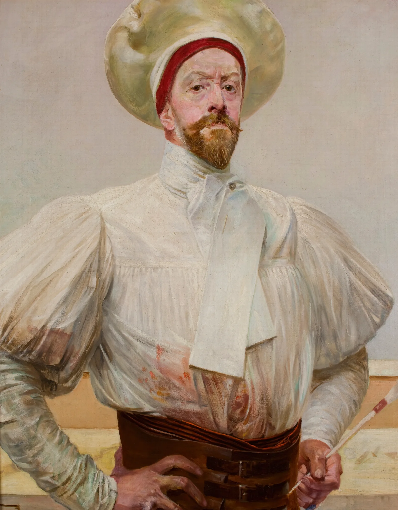 Self Portrait In A White Attire Wall Art by Jacek Malczewski - Canvas Print