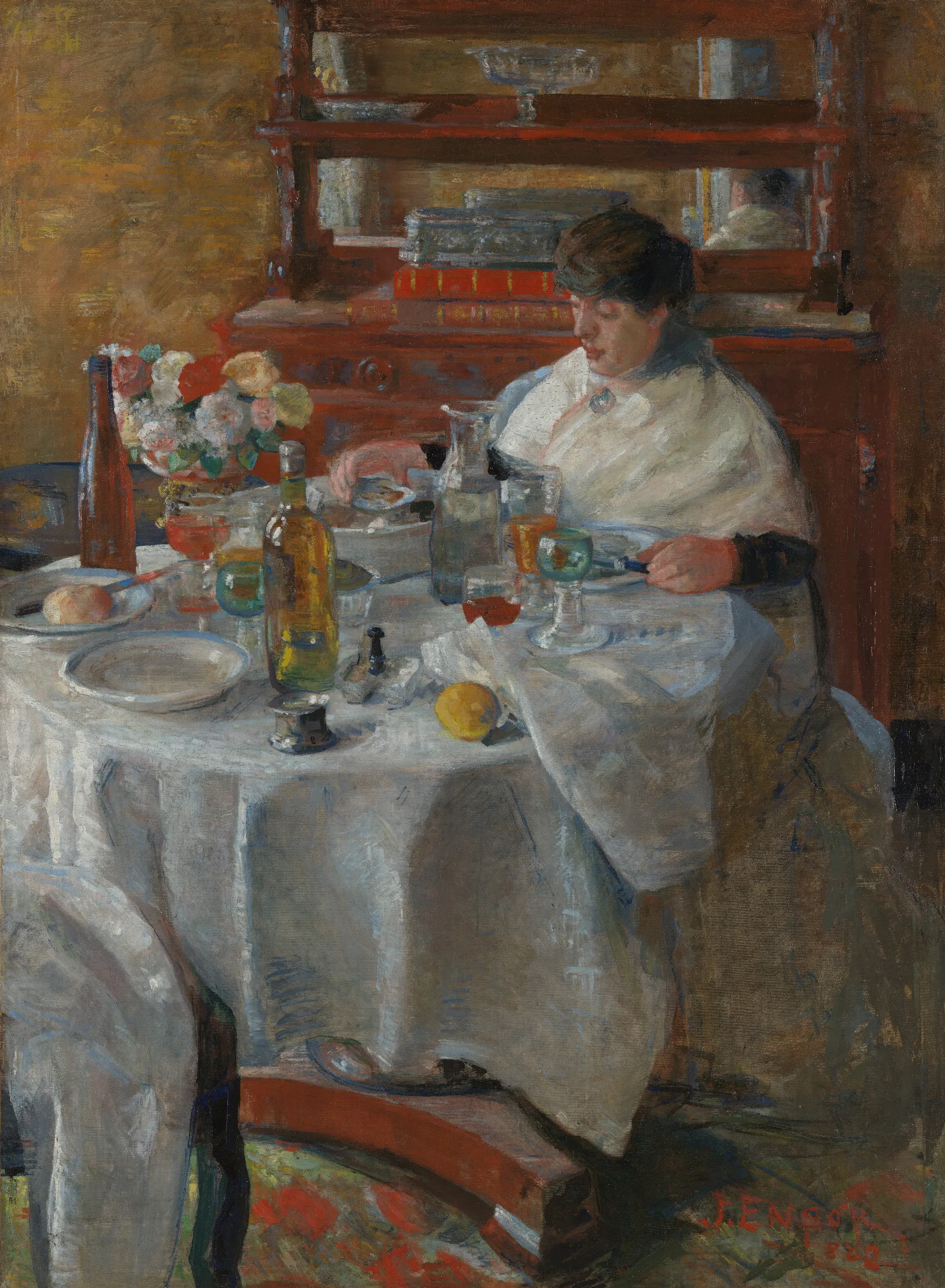 The Oyster Eater Wall Art by James Ensor - Canvas Print