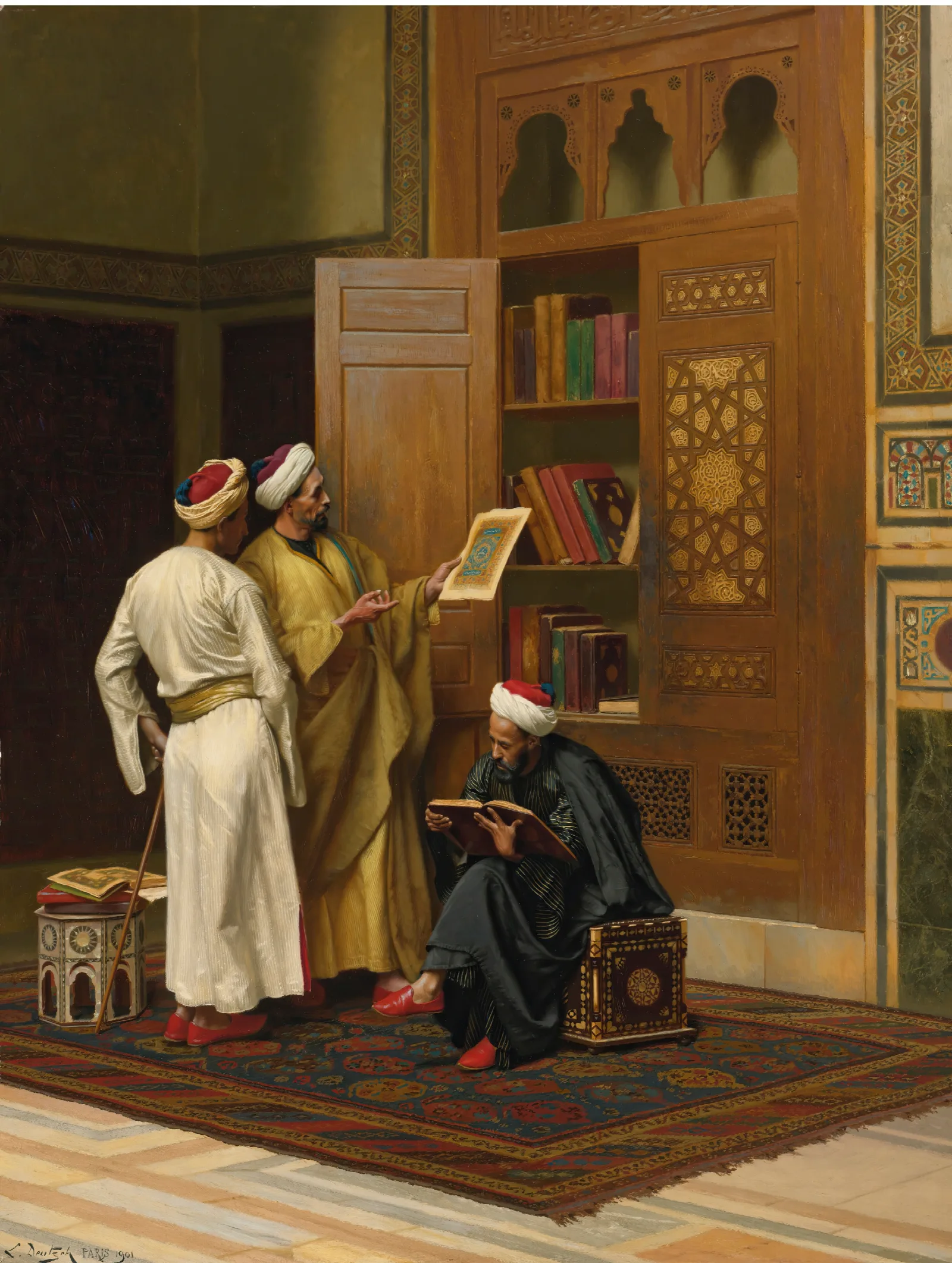 The Scholars Wall Art by Ludwig Deutsch - Canvas Print