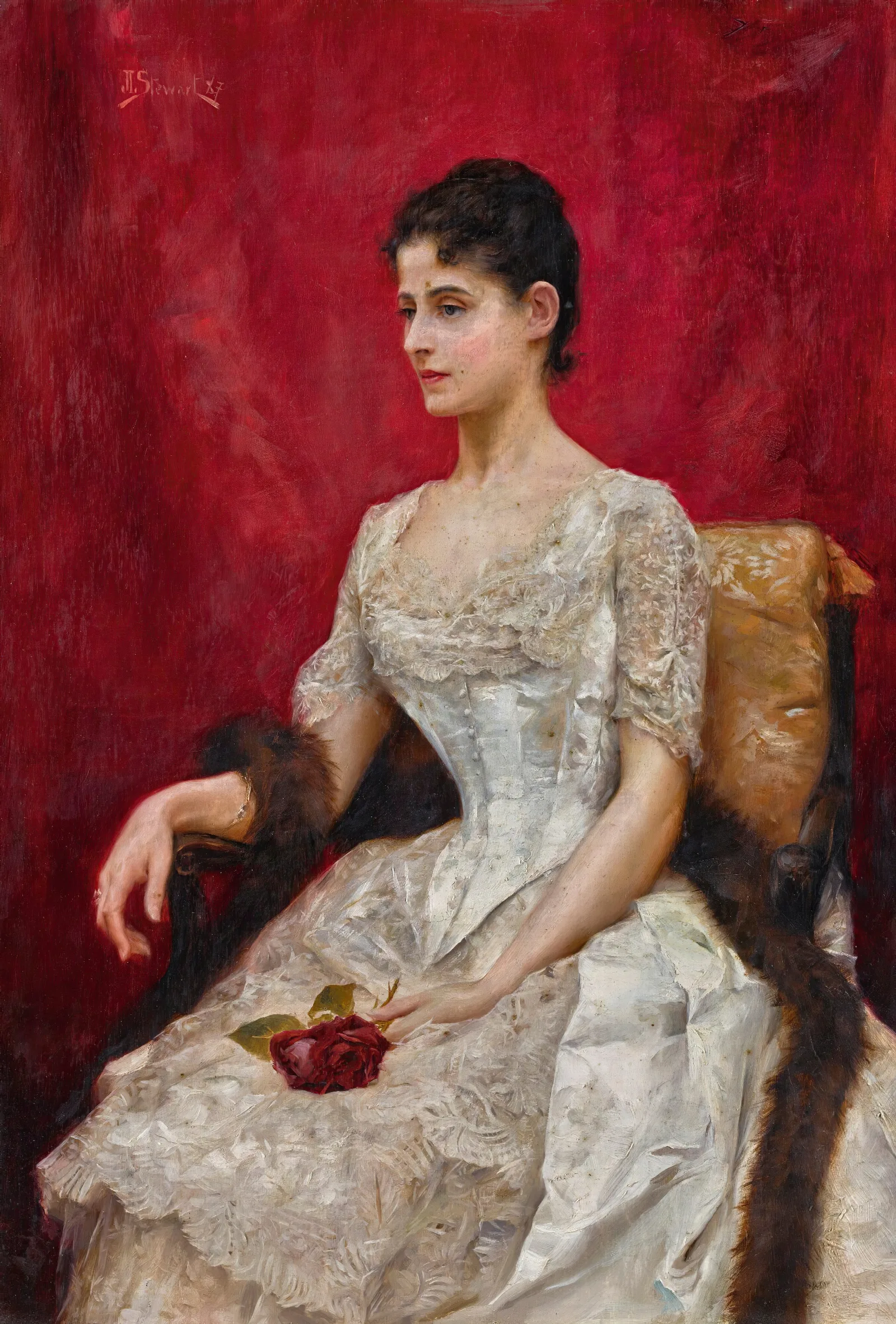 Lady In White 3 Wall Art by Julius Leblanc Stewart - Canvas Print
