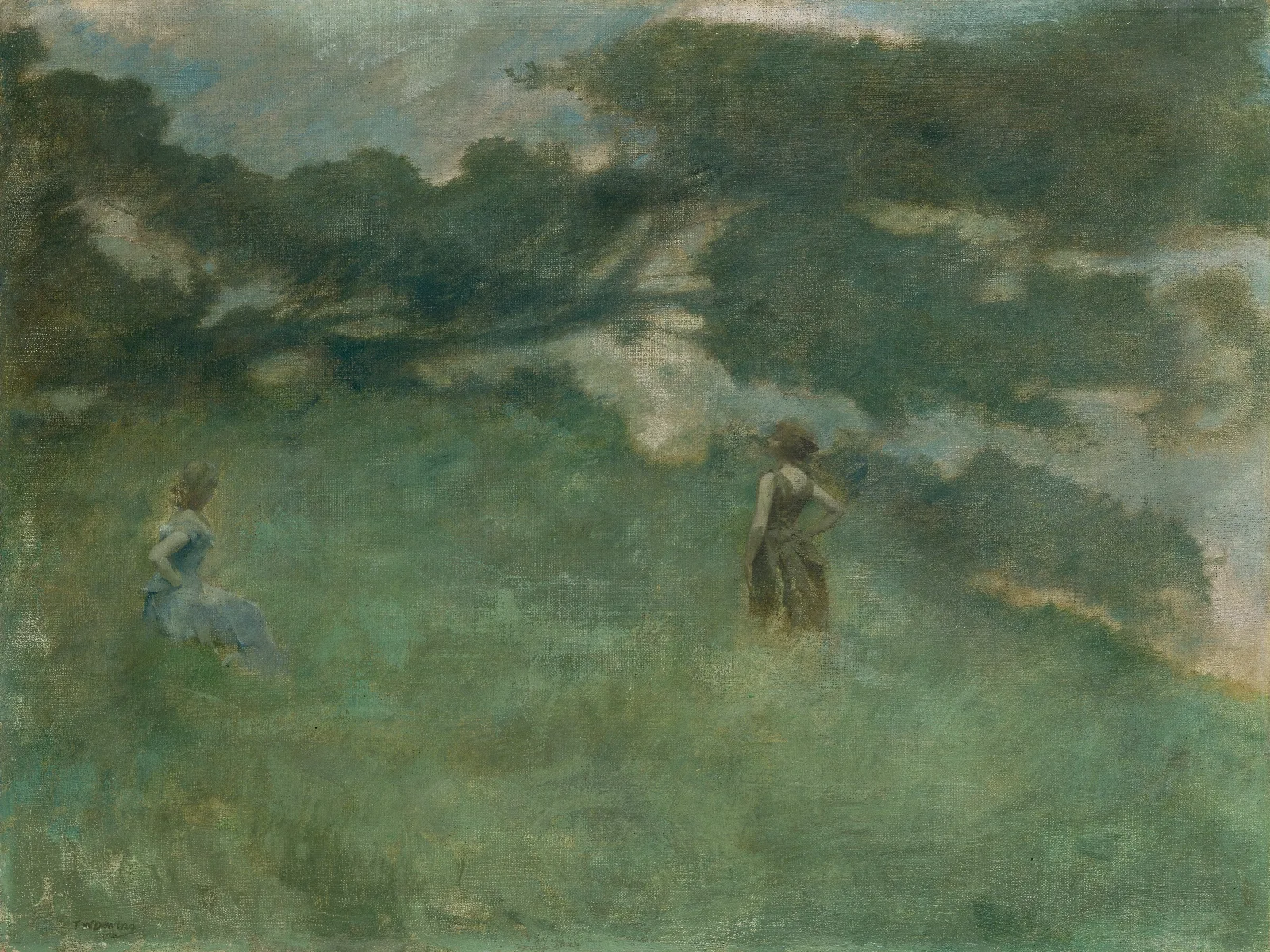 The Hermit Thrush Wall Art by Thomas Wilmer Dewing - Canvas Print