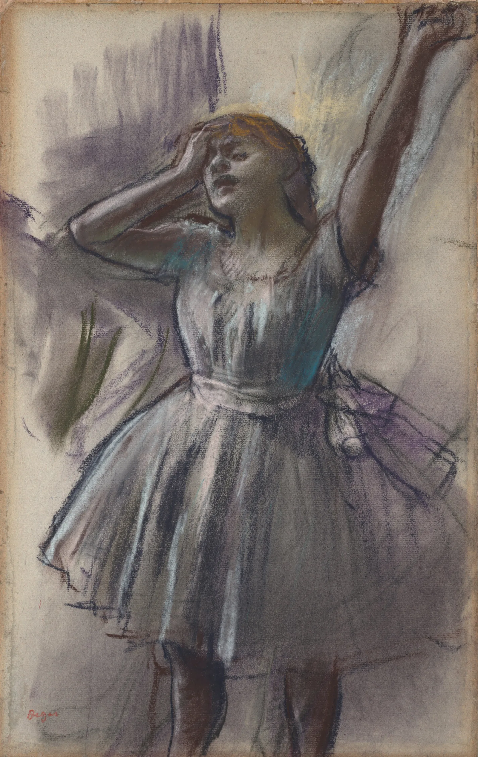 Dancer Stretching Wall Art by Edgar Degas - Canvas Print