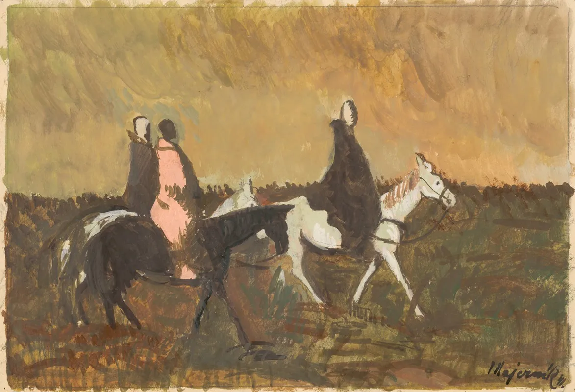 Three Riders Wall Art by Cyprián Majerník - Canvas Print