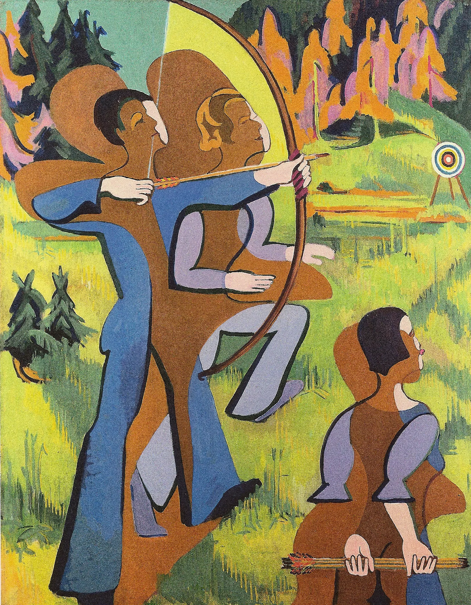 Archers Wall Art by Ernst Ludwig Kirchner - Canvas Print