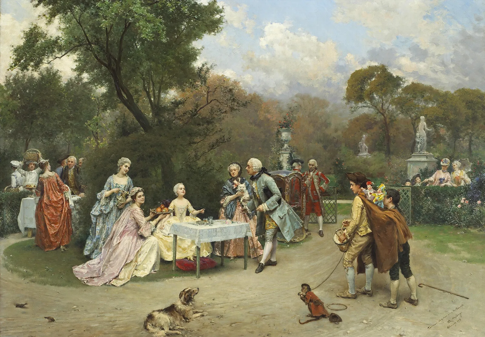 Princess In The Gardens Of Versailles Wall Art by Raimundo de Madrazo y Garreta - Canvas Print