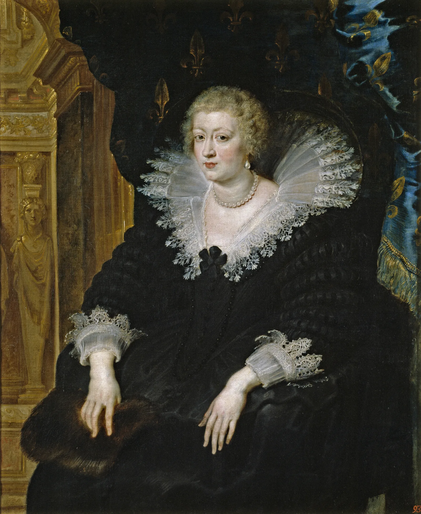Portrait Of Anne Of Austria Wall Art by Peter Paul Rubens - Canvas Print