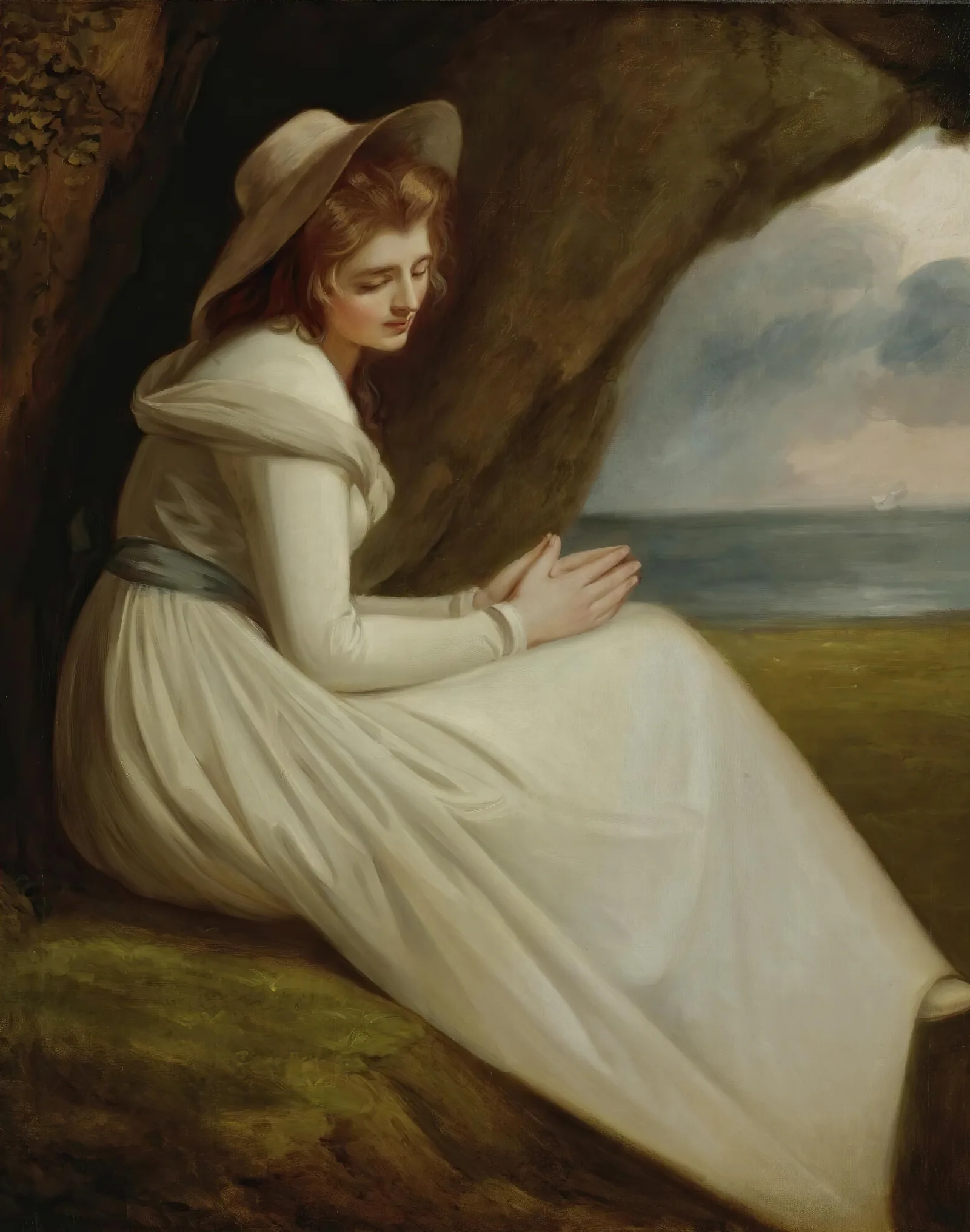 Emma Hart Later Lady Hamilton As Absence Wall Art by George Romney - Canvas Print