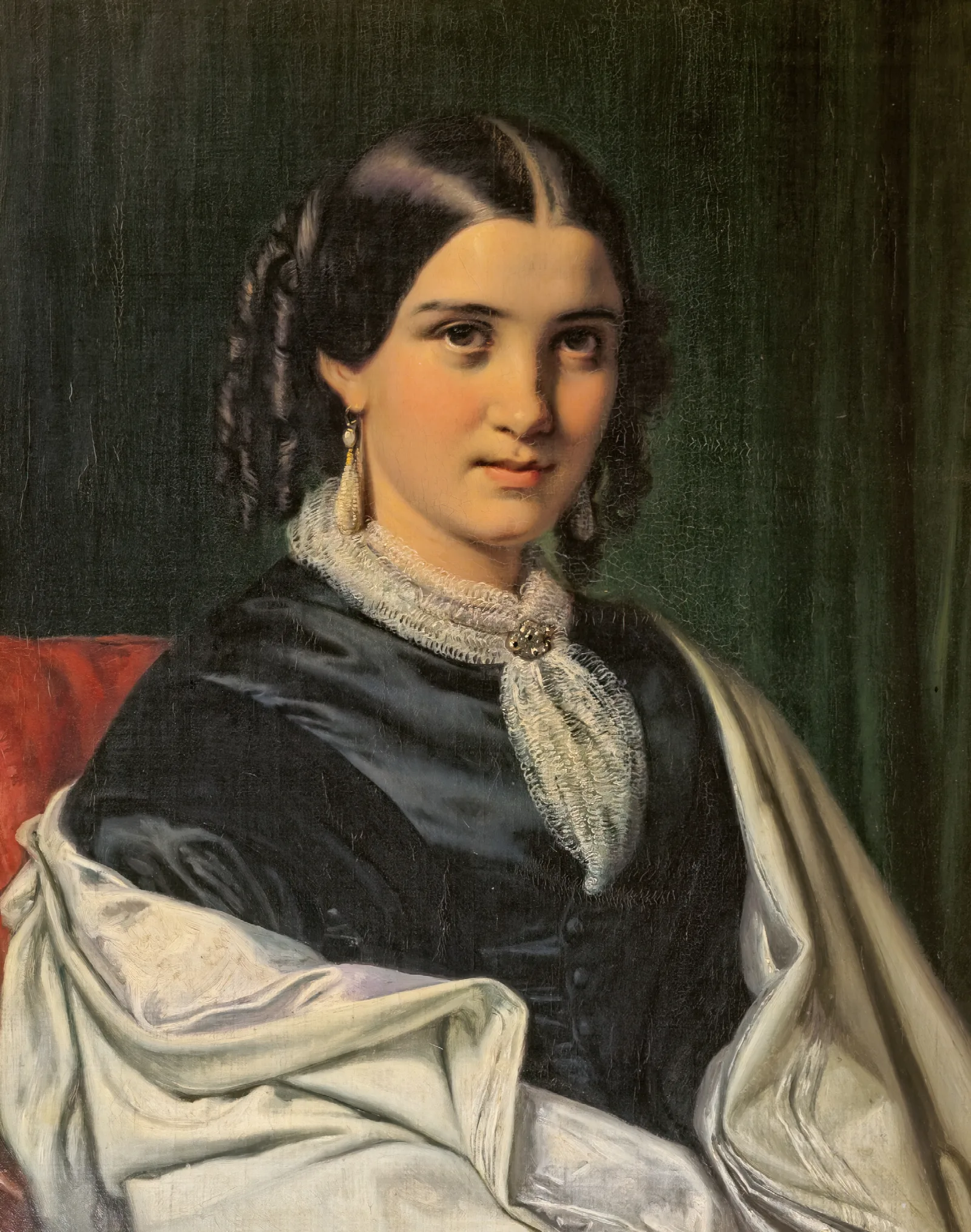 Portrait Of Mrs Vilhelmine Heise Born Hage 1838 1912 Wall Art by Wilhelm Marstrand - Canvas Print