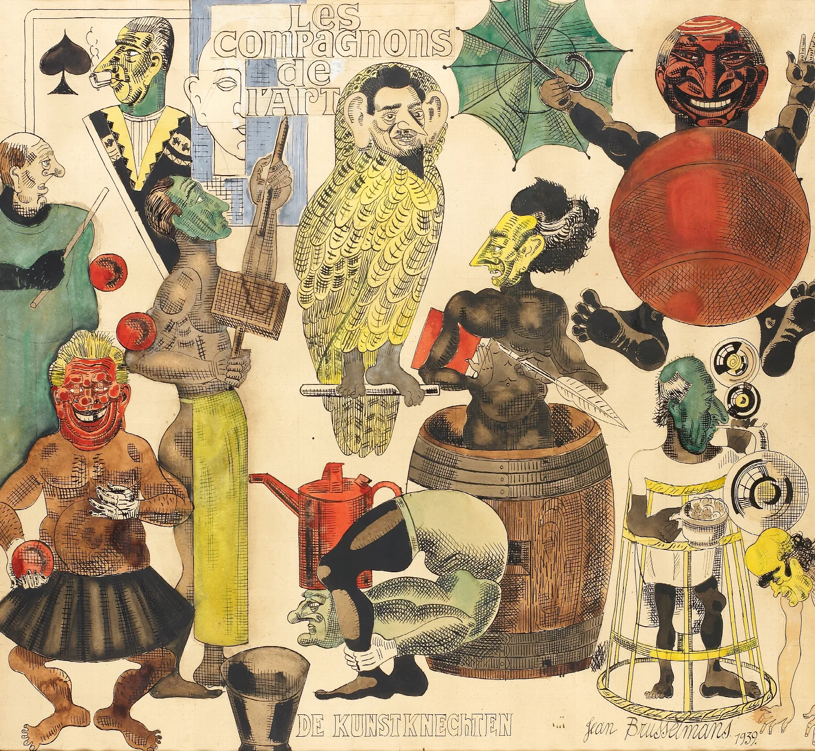 Les Compagnons De L Art De Kunstknechten Wall Art by Jean Brusselmans - Canvas Print