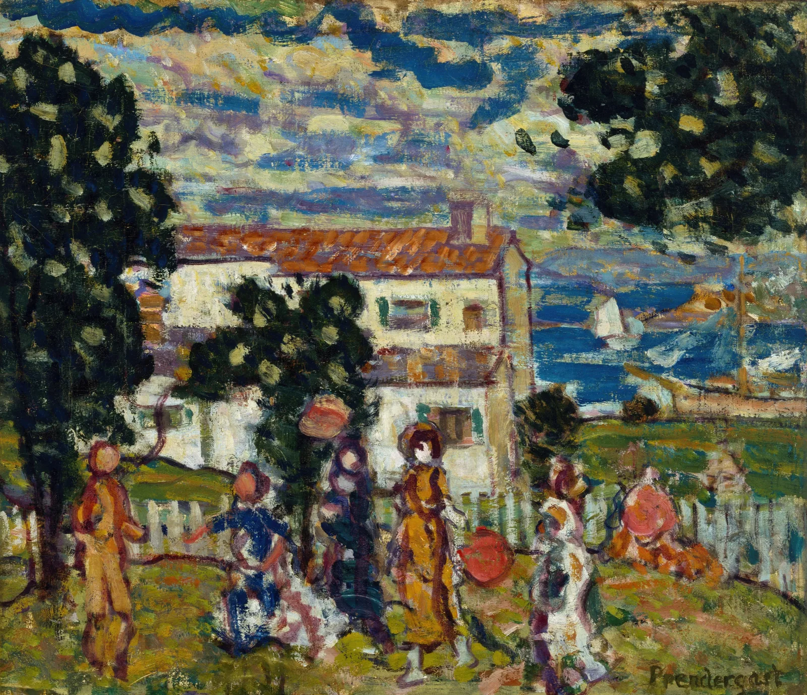 New England Village Wall Art by Maurice Prendergast - Canvas Print