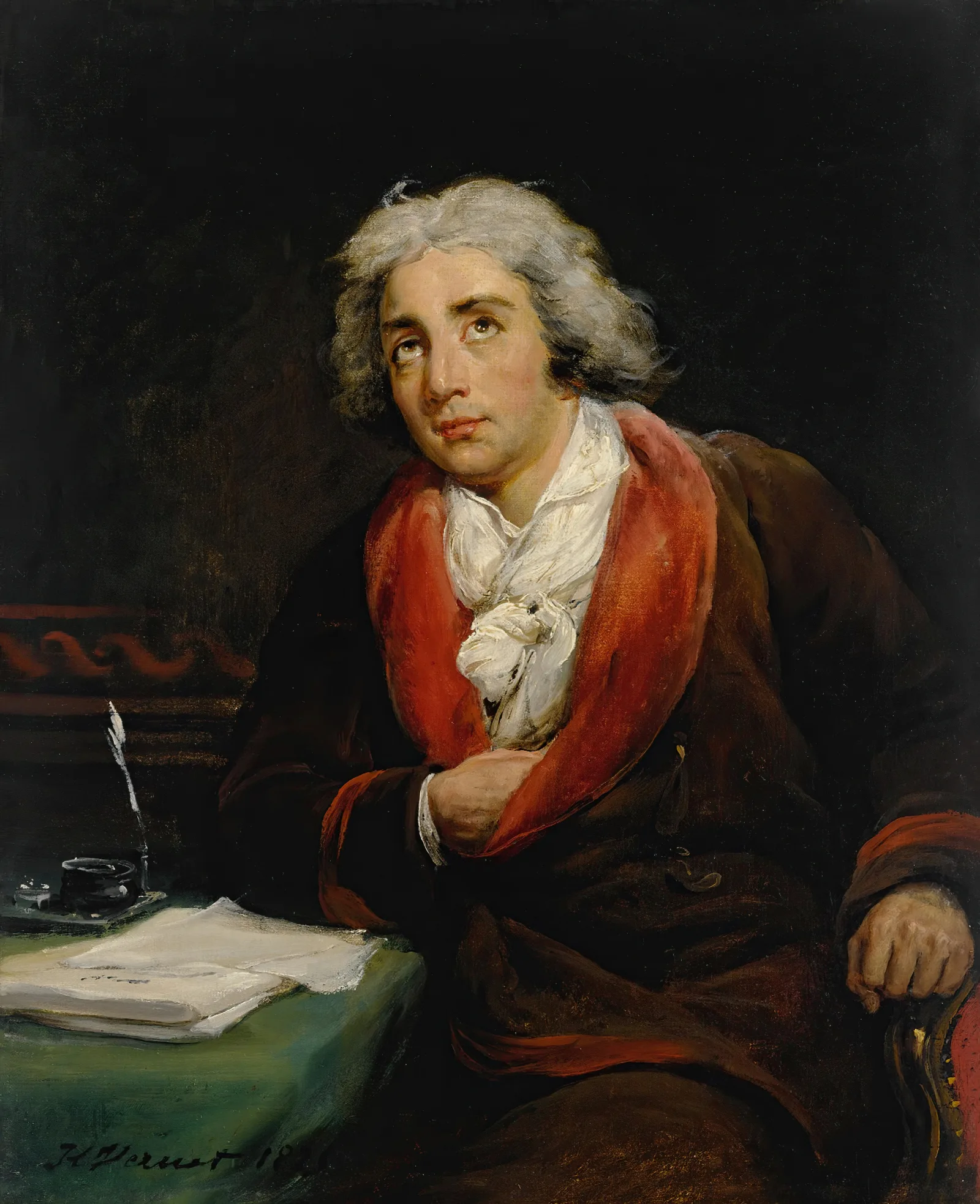 Portrait Of The Poet Andre Chenier 1762 1794 Wall Art by Horace Vernet - Canvas Print