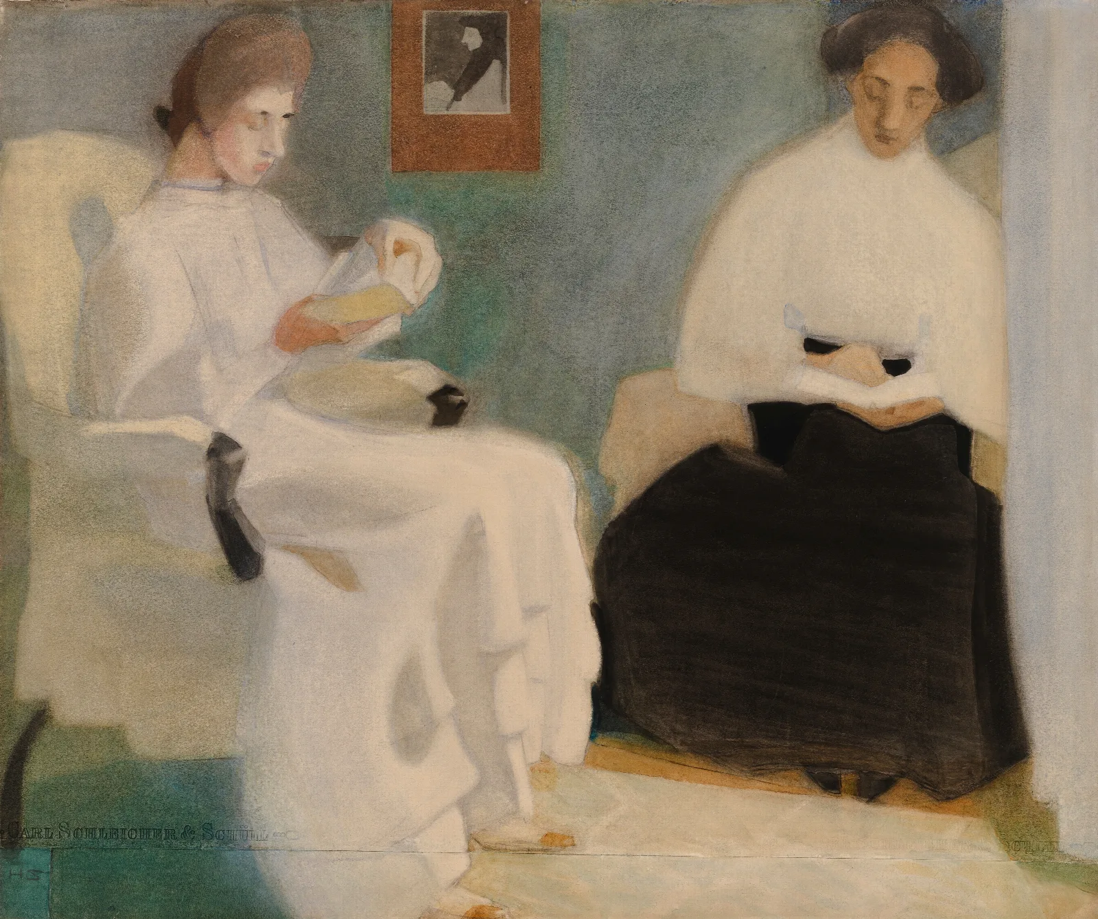 Girls Reading Wall Art by Helene Schjerfbeck - Canvas Print