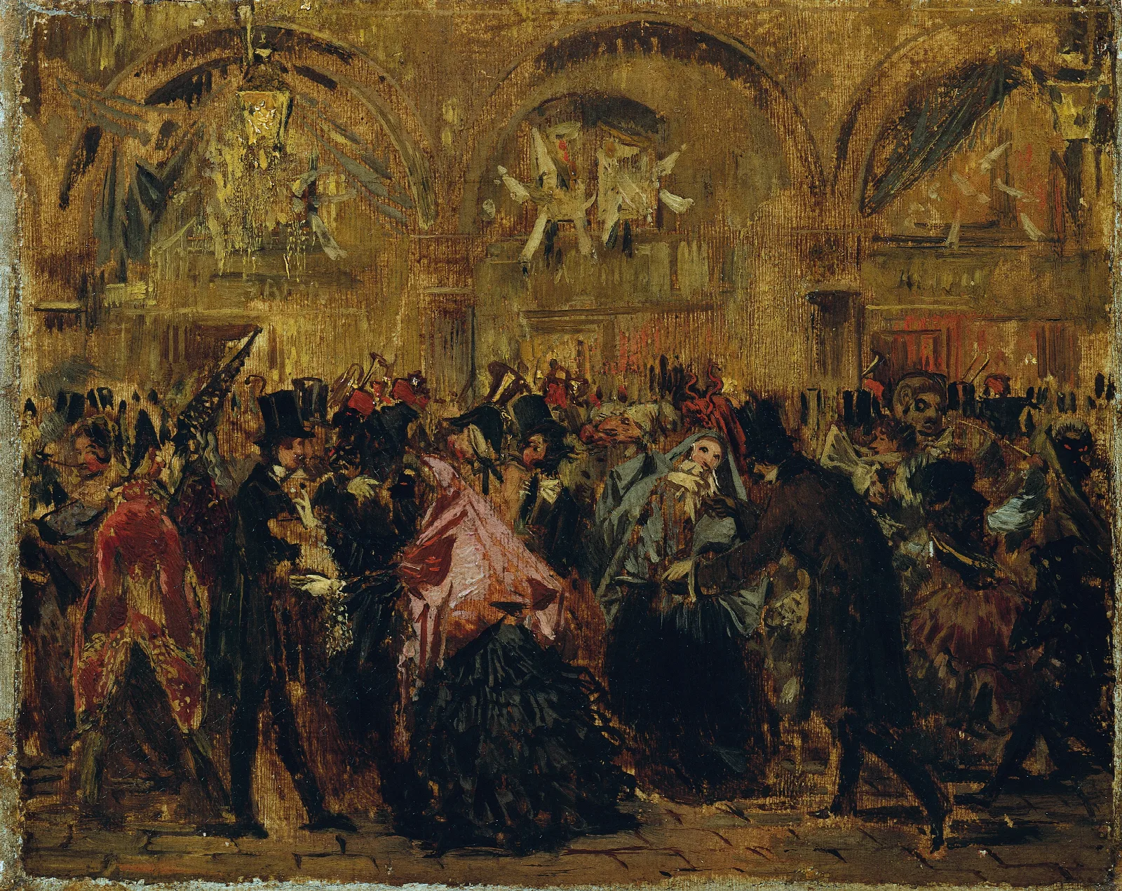 Karneval Auf Dem Markusplatz In Venedig Wall Art by Anton Romako - Canvas Print