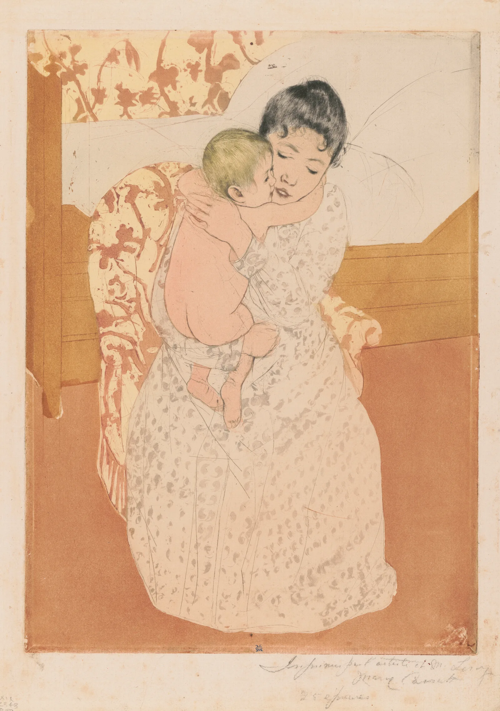 Maternal Caress 2 Wall Art by Mary Cassatt - Canvas Print