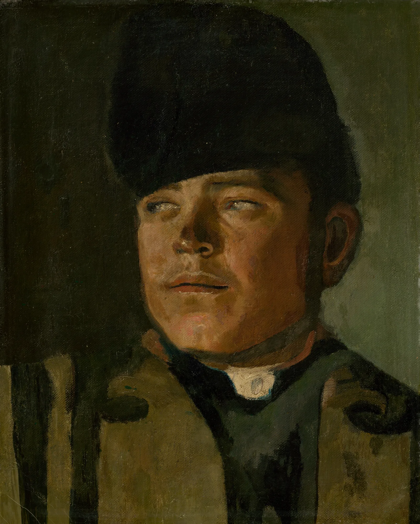 Groom In A Fur Cap Wall Art by Ladislav Mednyánszky - Canvas Print