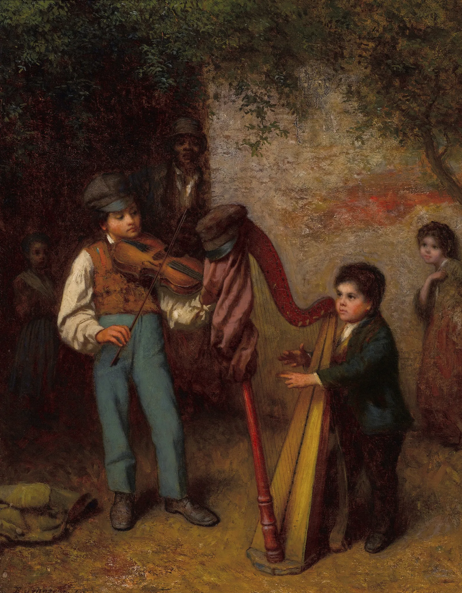 The Young Musicians Wall Art by Eastman Johnson - Canvas Print