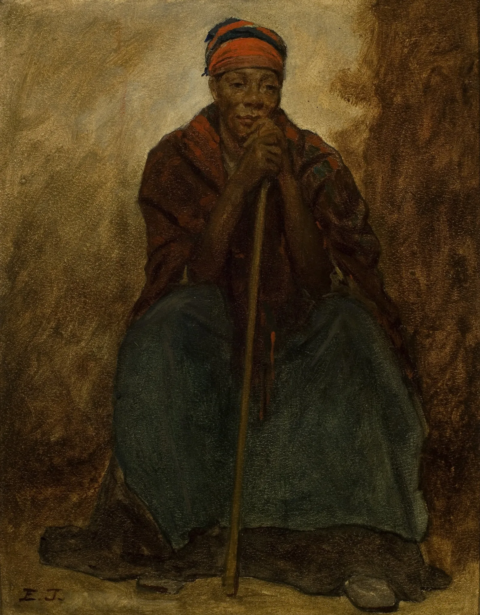Dinah Portrait Of A Negress Wall Art by Eastman Johnson - Canvas Print