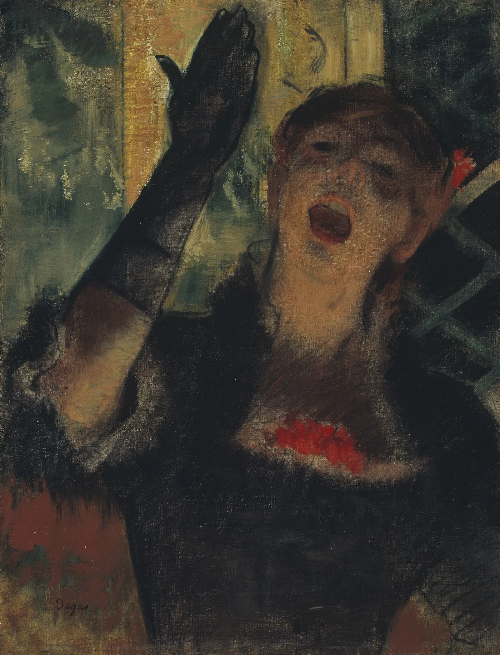 Cafe Singer Wall Art by Edgar Degas - Canvas Print