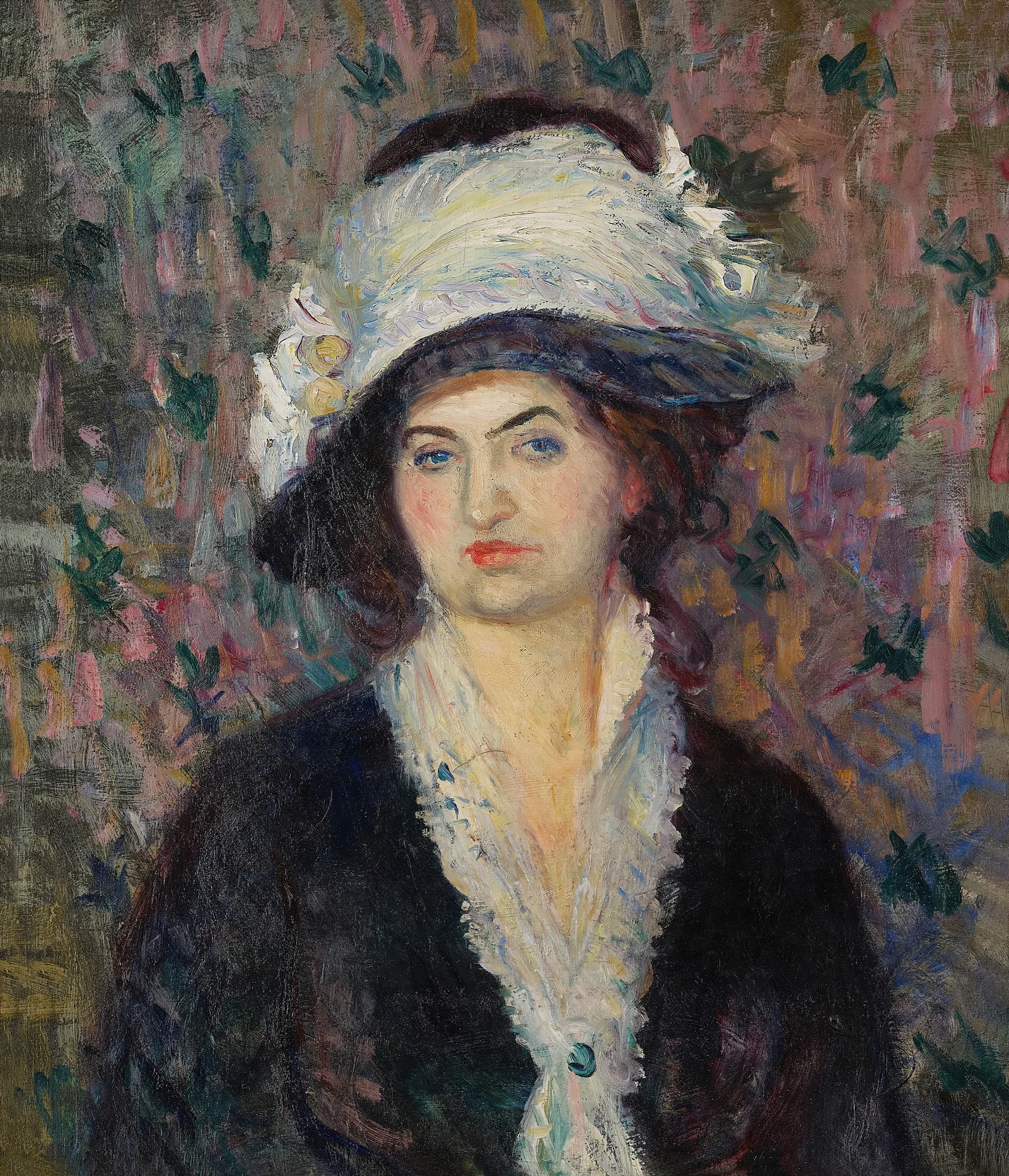 Shop Lady Woman In A Feathered Hat Wall Art by William James Glackens - Canvas Print