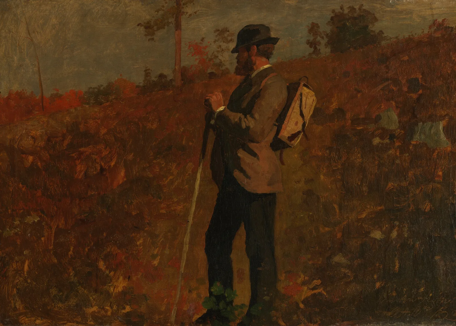 Man With A Knapsack Wall Art by Winslow Homer - Canvas Print