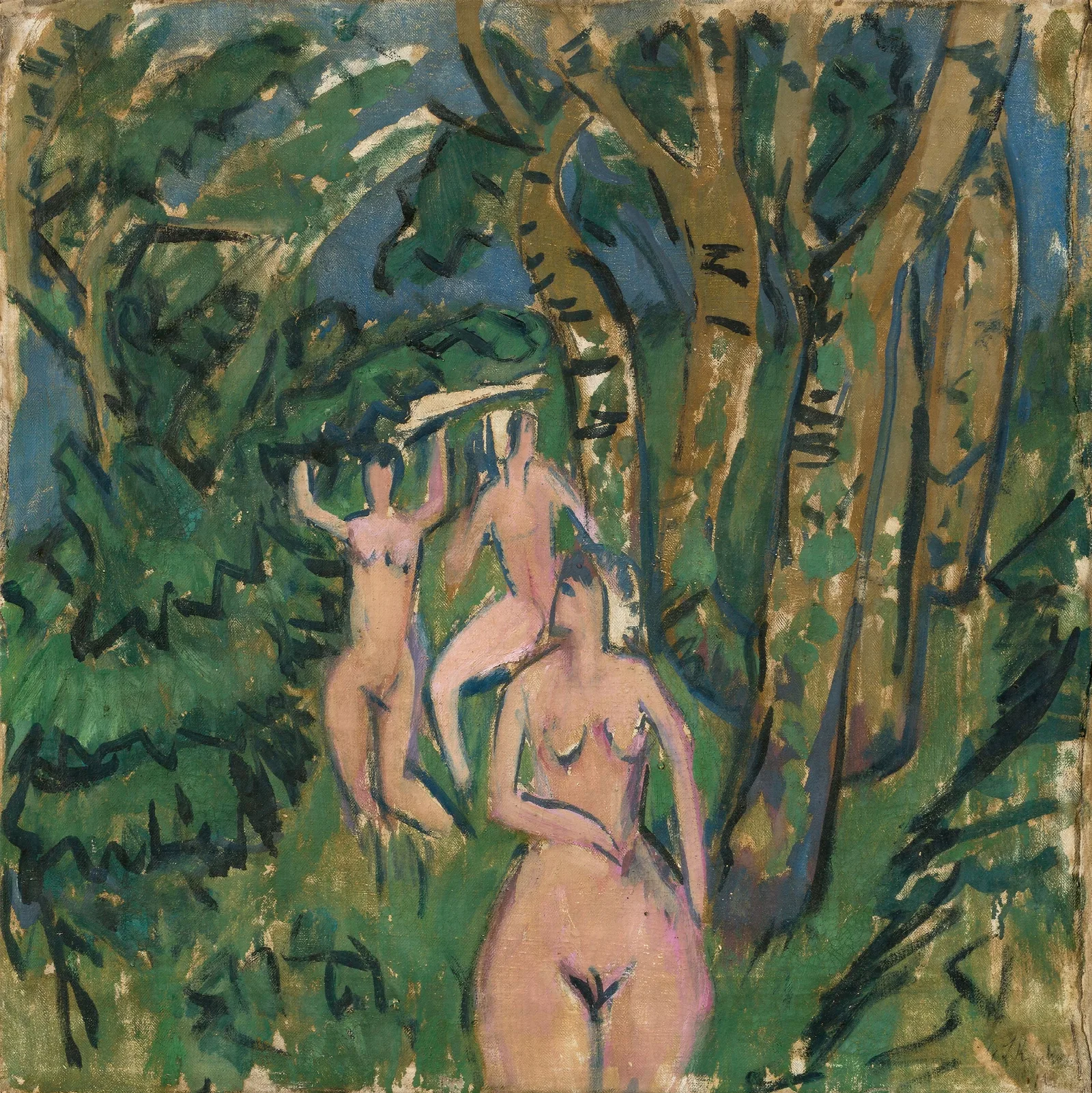 Akte Im Wald 2 Wall Art by Ernst Ludwig Kirchner - Canvas Print