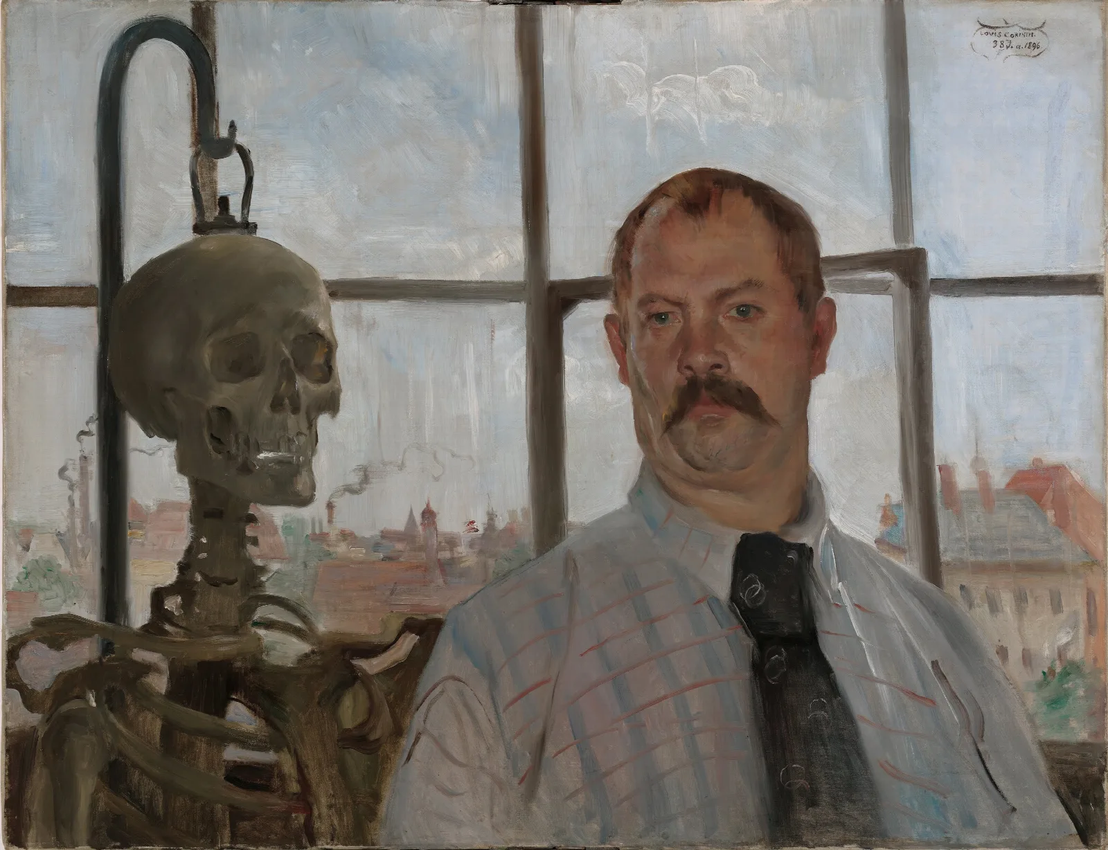 Self Portrait With Skeleton Wall Art by Lovis Corinth - Canvas Print