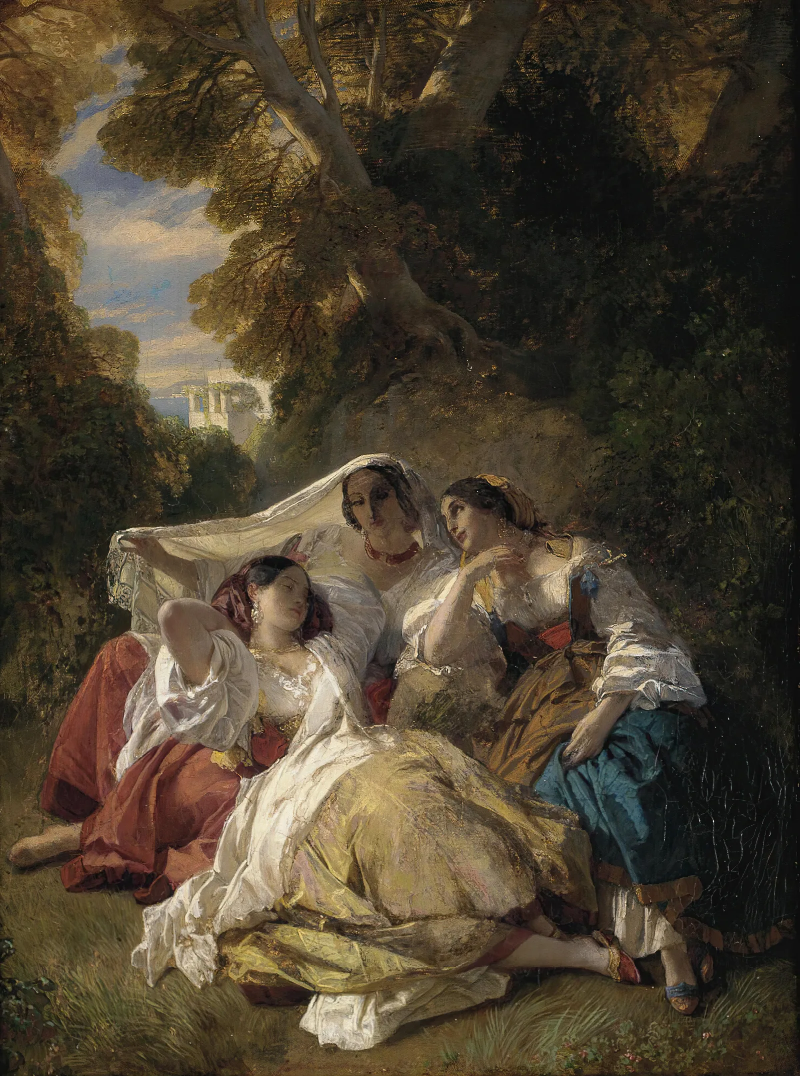 La Siesta Wall Art by Franz Xaver Winterhalter - Canvas Print