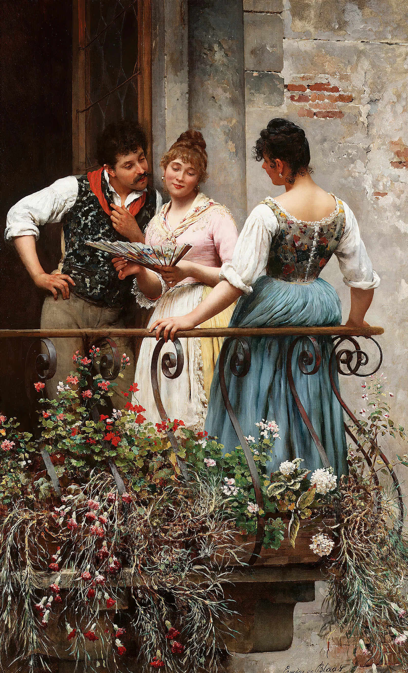 A Favourite Fan Wall Art by Eugen von Blaas - Canvas Print