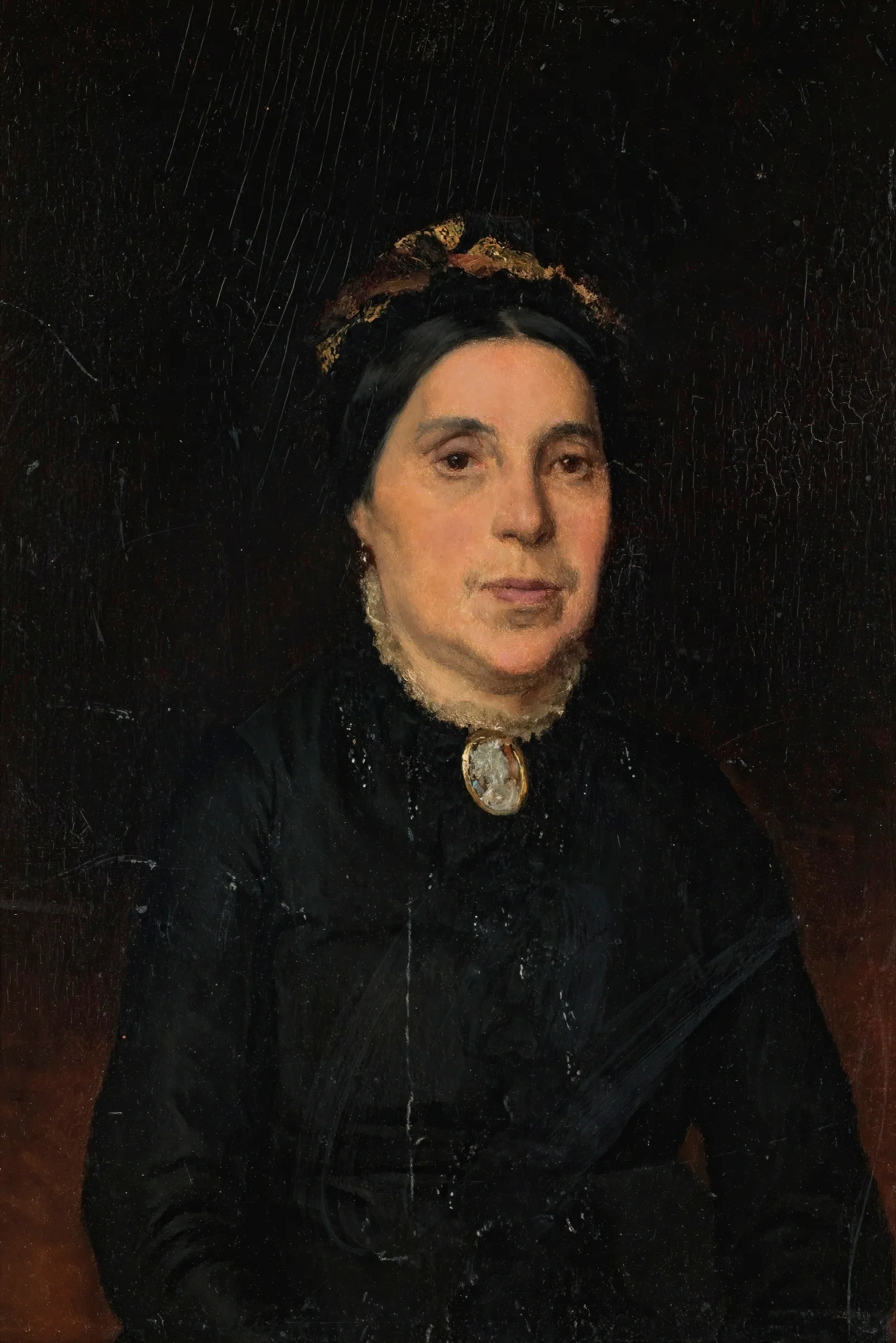 Portrait Of Ignaz Deutschs Wife Wall Art by Ludwig Deutsch - Canvas Print