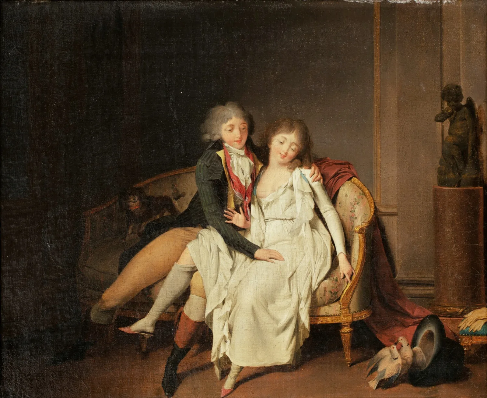 The Lesson Of Conjugal Union 2 Wall Art by Louis-Léopold Boilly - Canvas Print