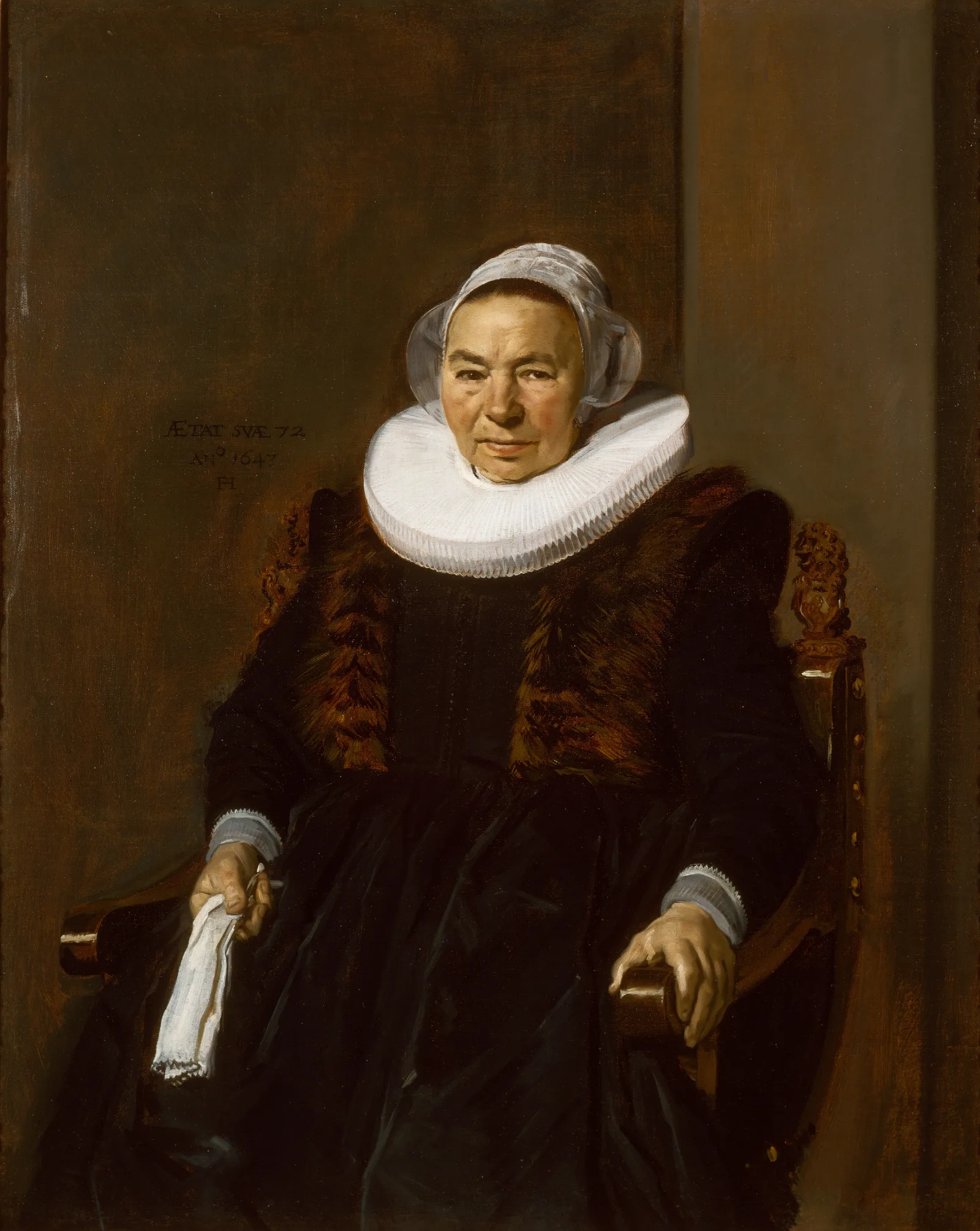 Portrait Of An Elderly Woman Traditionally Called Mevrouw Bodolphe Wall Art by Frans Hals - Canvas Print