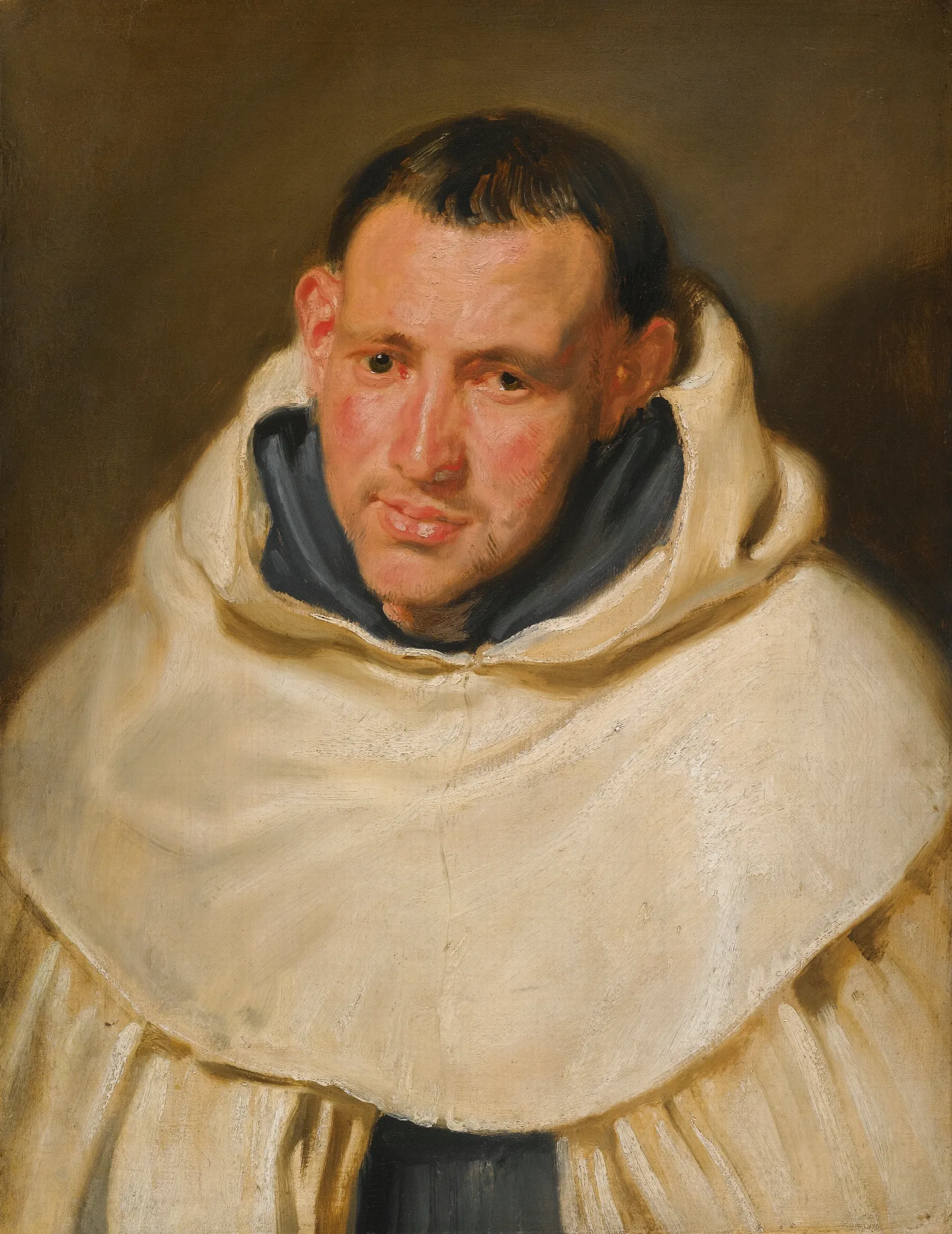 Portrait Of A Carmelite Monk Head And Shoulders Wall Art by Anthony van Dyck - Canvas Print