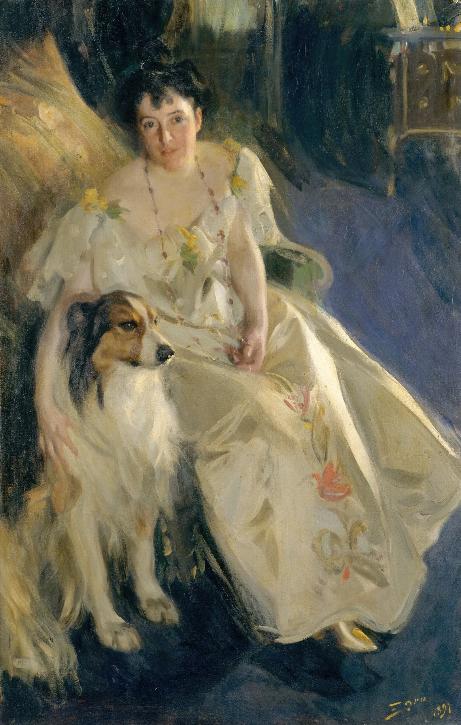 Mrs Walter Rathbone Bacon Virginia Purdy Barker 1862 1919 Wall Art by Anders Zorn - Canvas Print