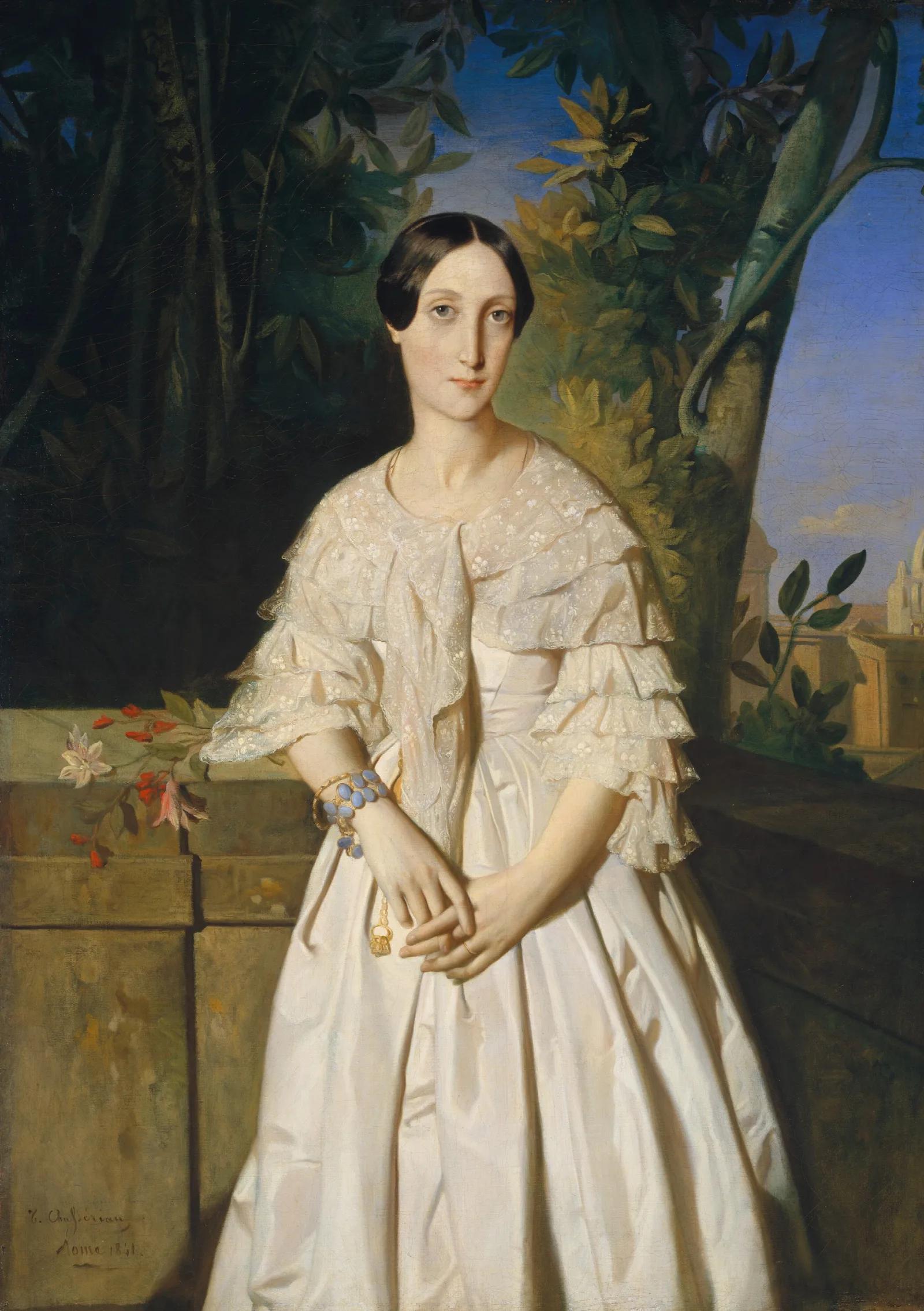 Comtesse De La Tour Maubourg Marie Louise Charlotte Gabrielle Thomas De Pange 1816 1850 Wall Art by Théodore Chassériau - Canvas Print