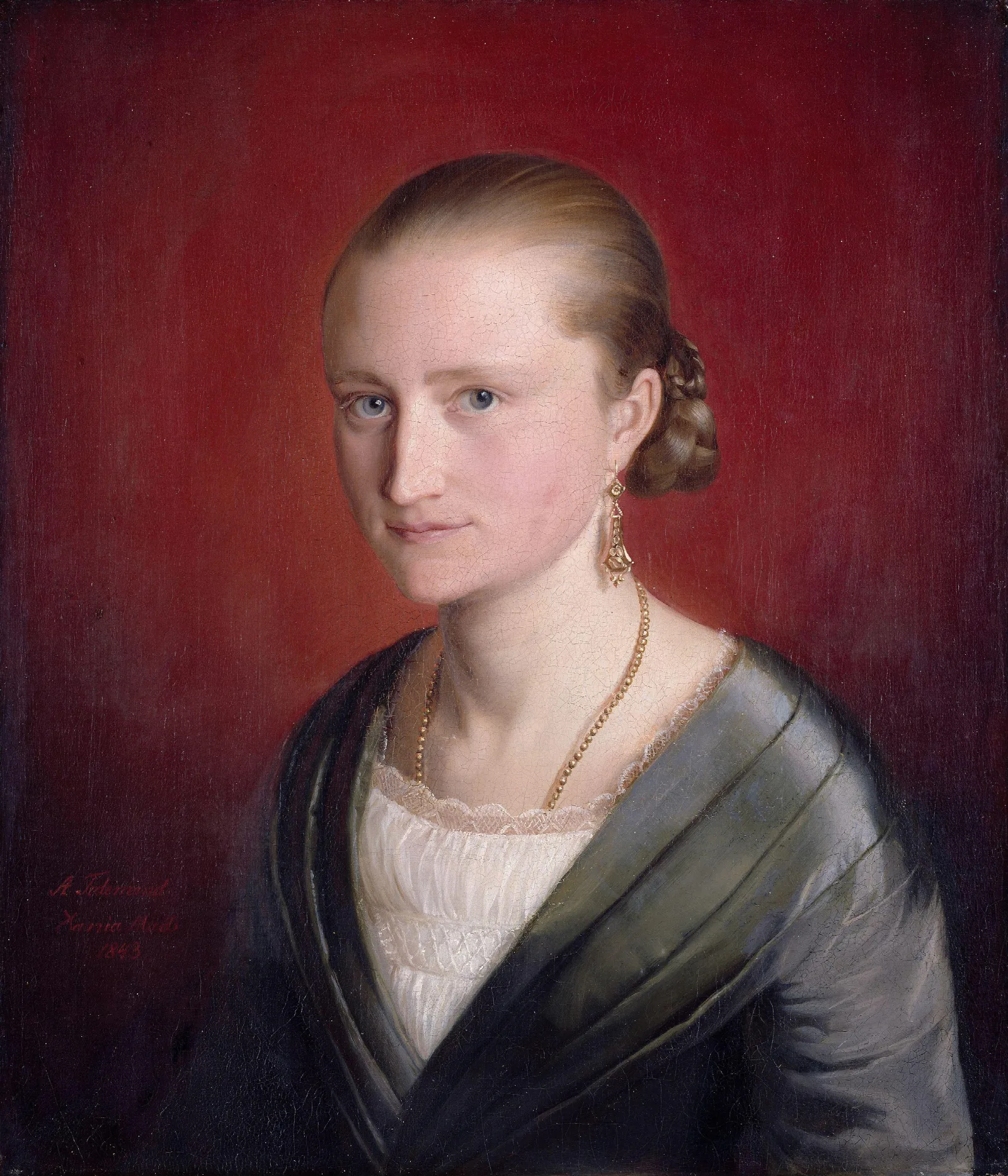 Portrett Av Claudine Jaeger Wall Art by Adolph Tidemand - Canvas Print