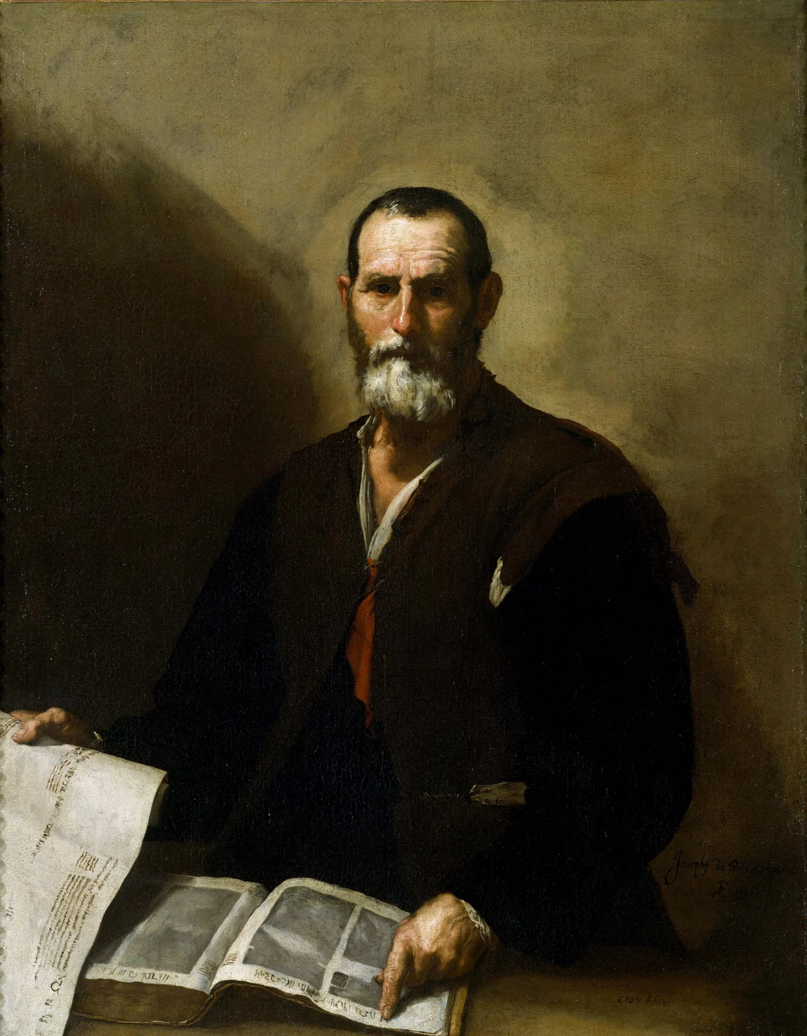 Philosopher Crates Wall Art by Jusepe de Ribera - Canvas Print