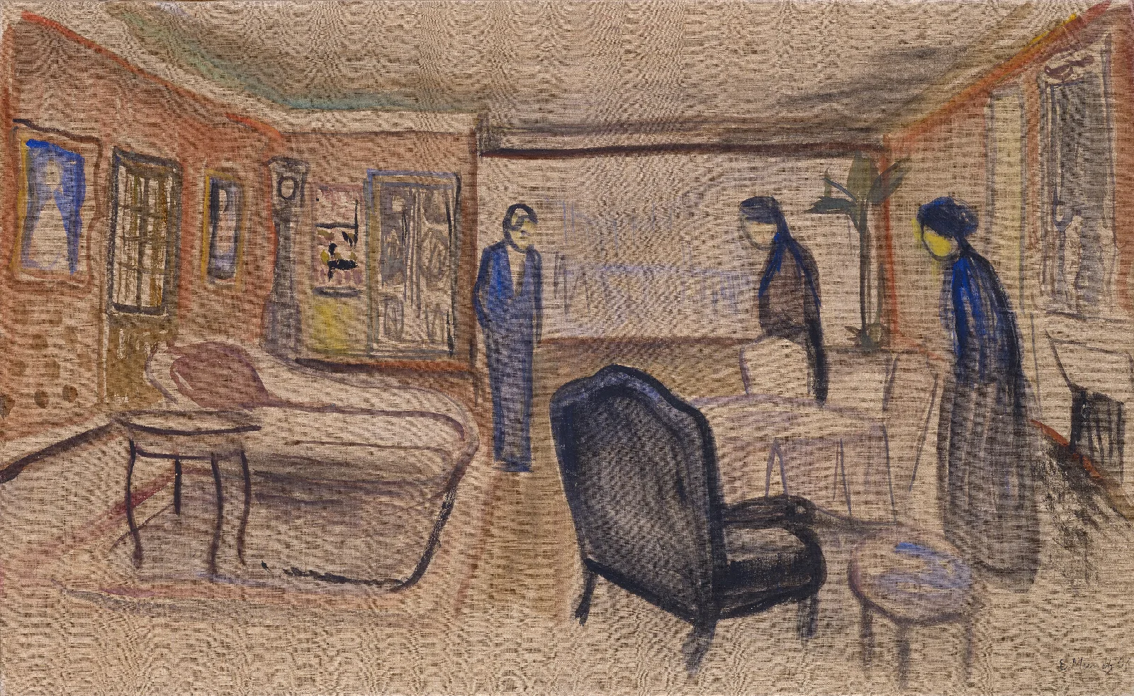 Scene Of Ibsens Ghosts Wall Art by Edvard Munch - Canvas Print