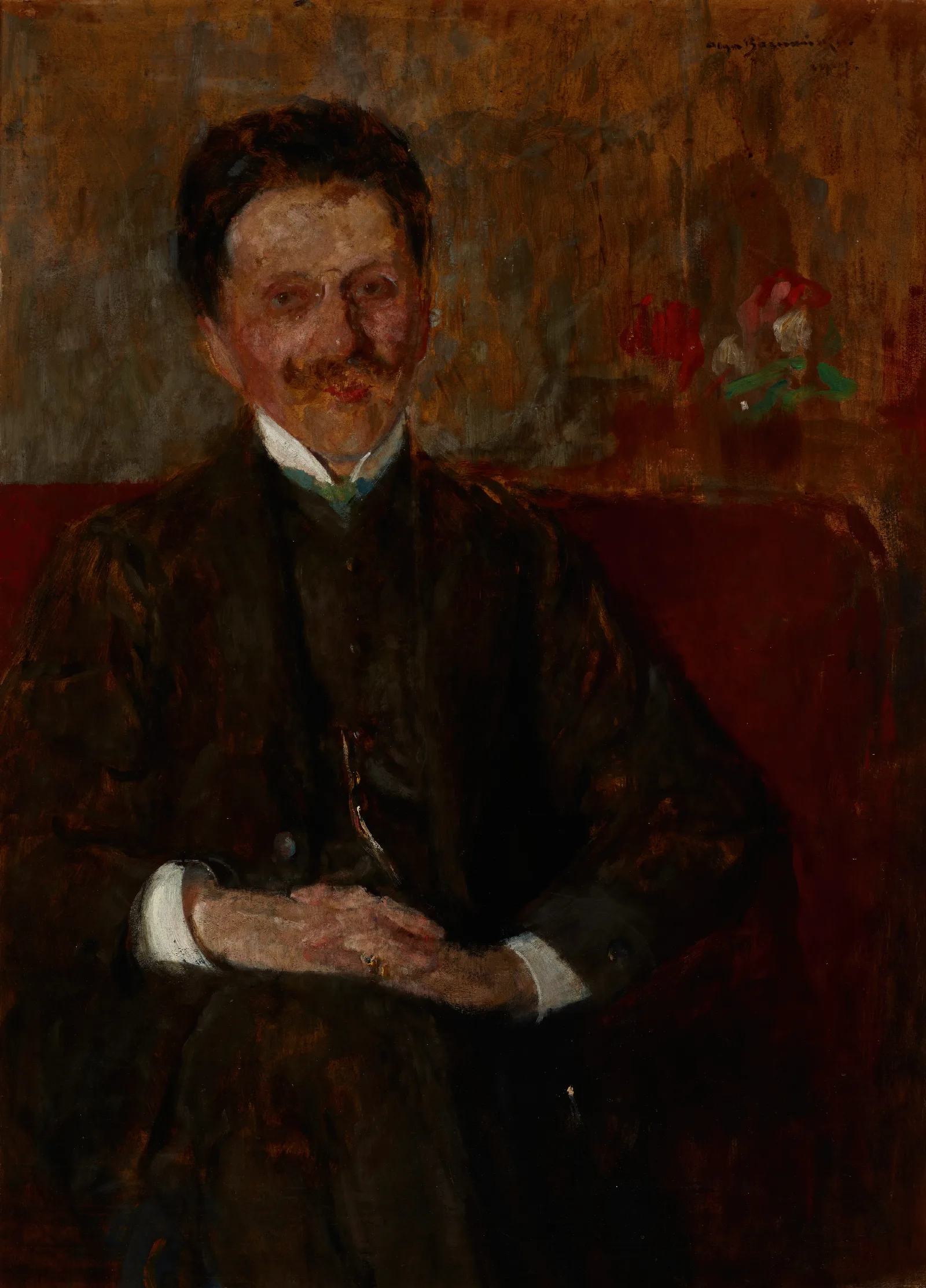 Portrait Of Wladyslaw Chmielarczyk Wall Art by Olga Boznanska - Canvas Print