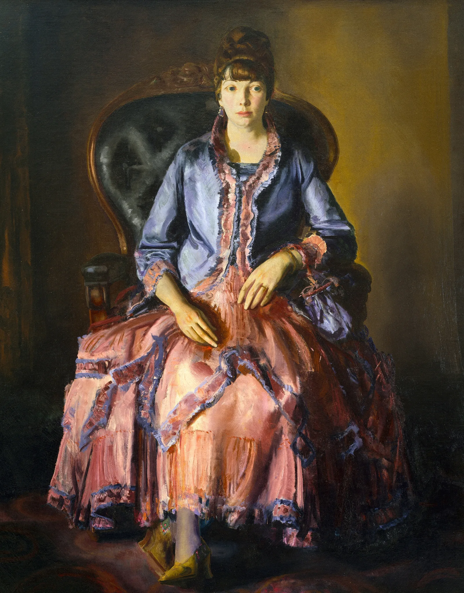 Emma In A Purple Dress Wall Art by George Wesley Bellows - Canvas Print