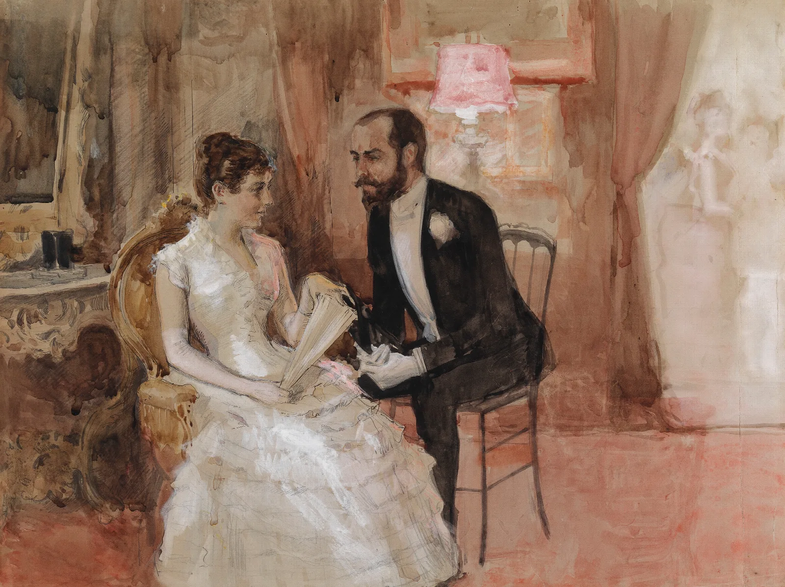 Scene At The Ball Wall Art by Albert Edelfelt - Canvas Print