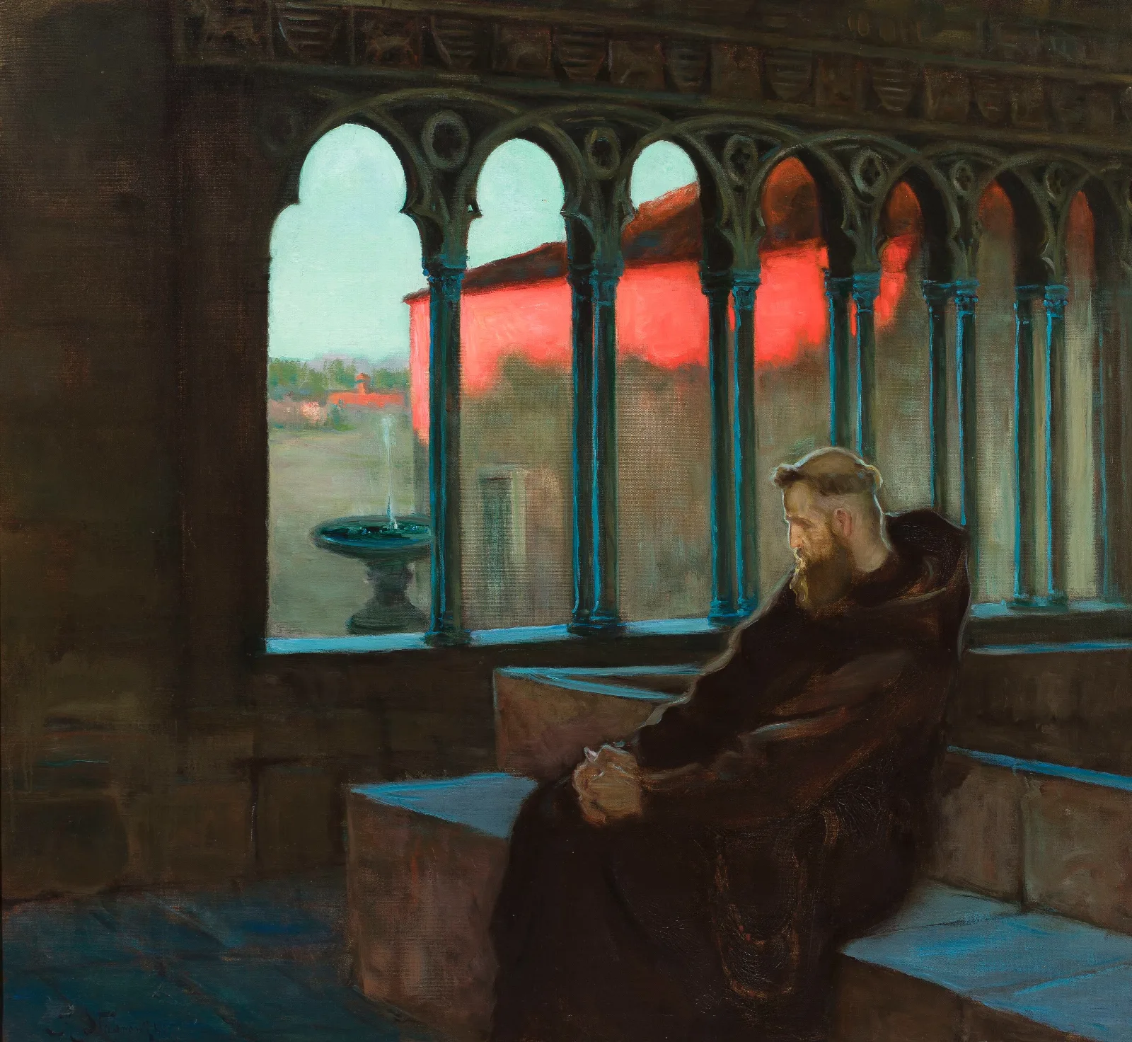 In Monastic Silence Wall Art by Kazimierz Stabrowski - Canvas Print