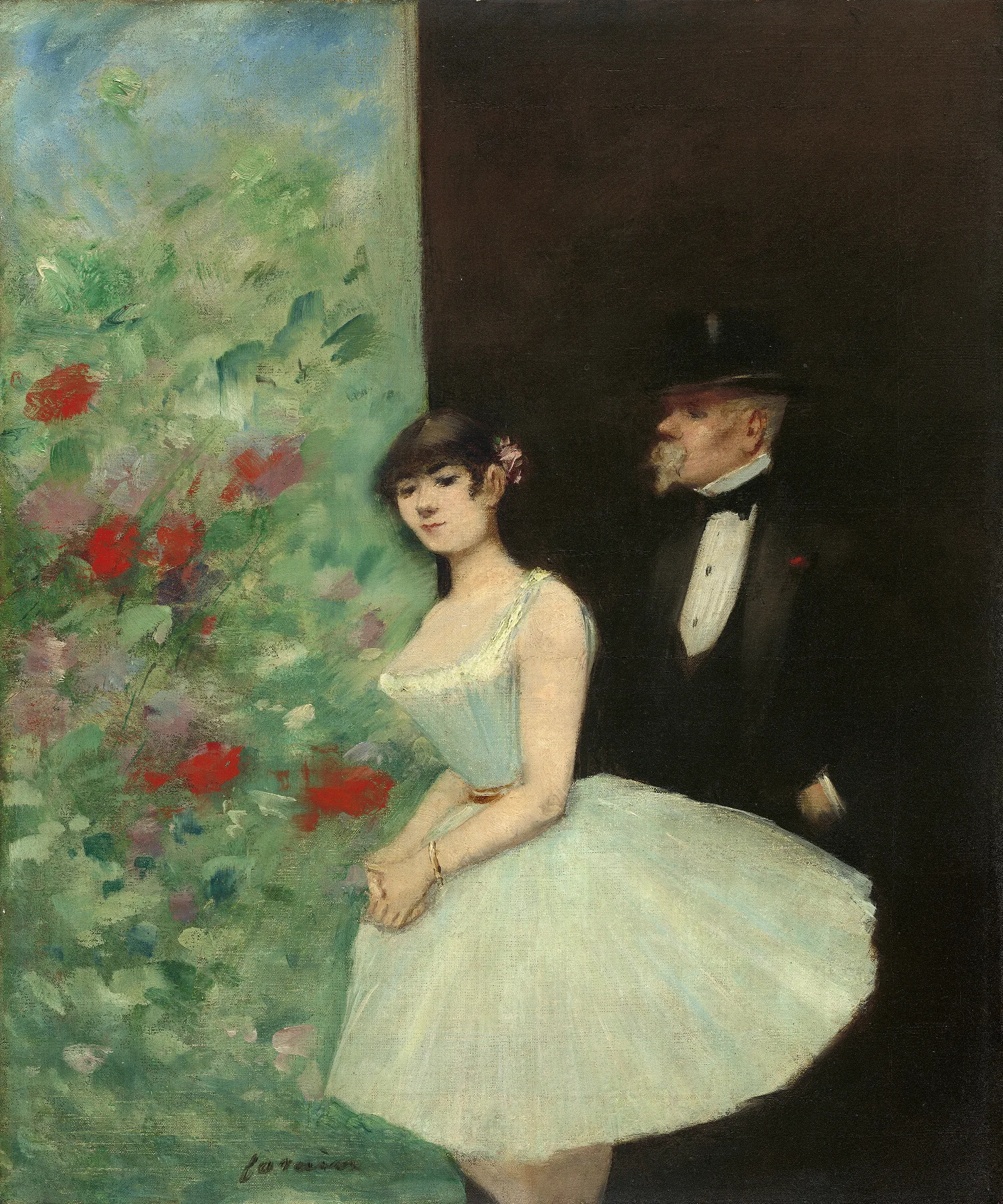 Behind The Scenes Wall Art by Jean-Louis Forain - Canvas Print