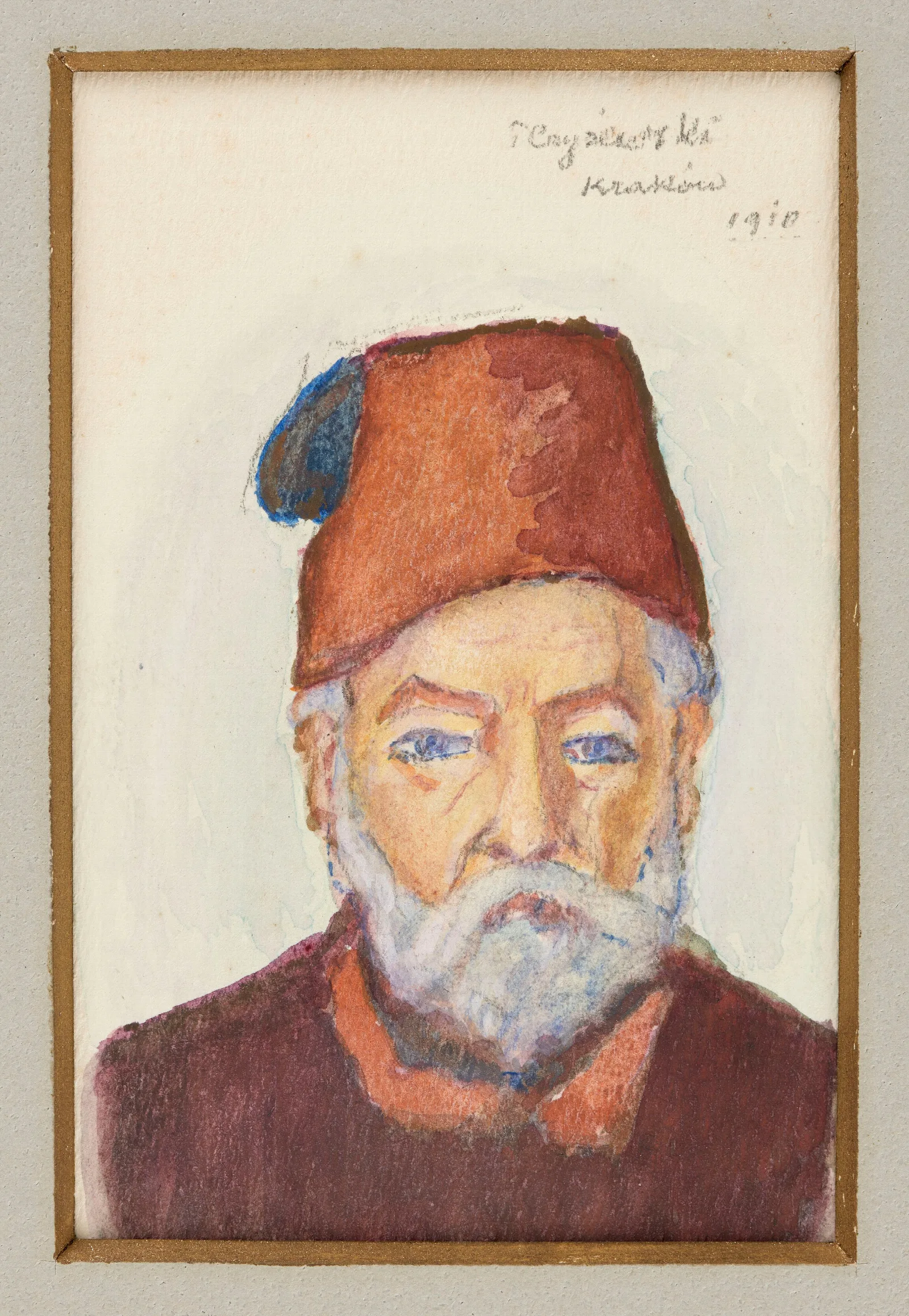 Bust Of An Old Man In A Fez Wall Art by Tytus Czyżewski - Canvas Print