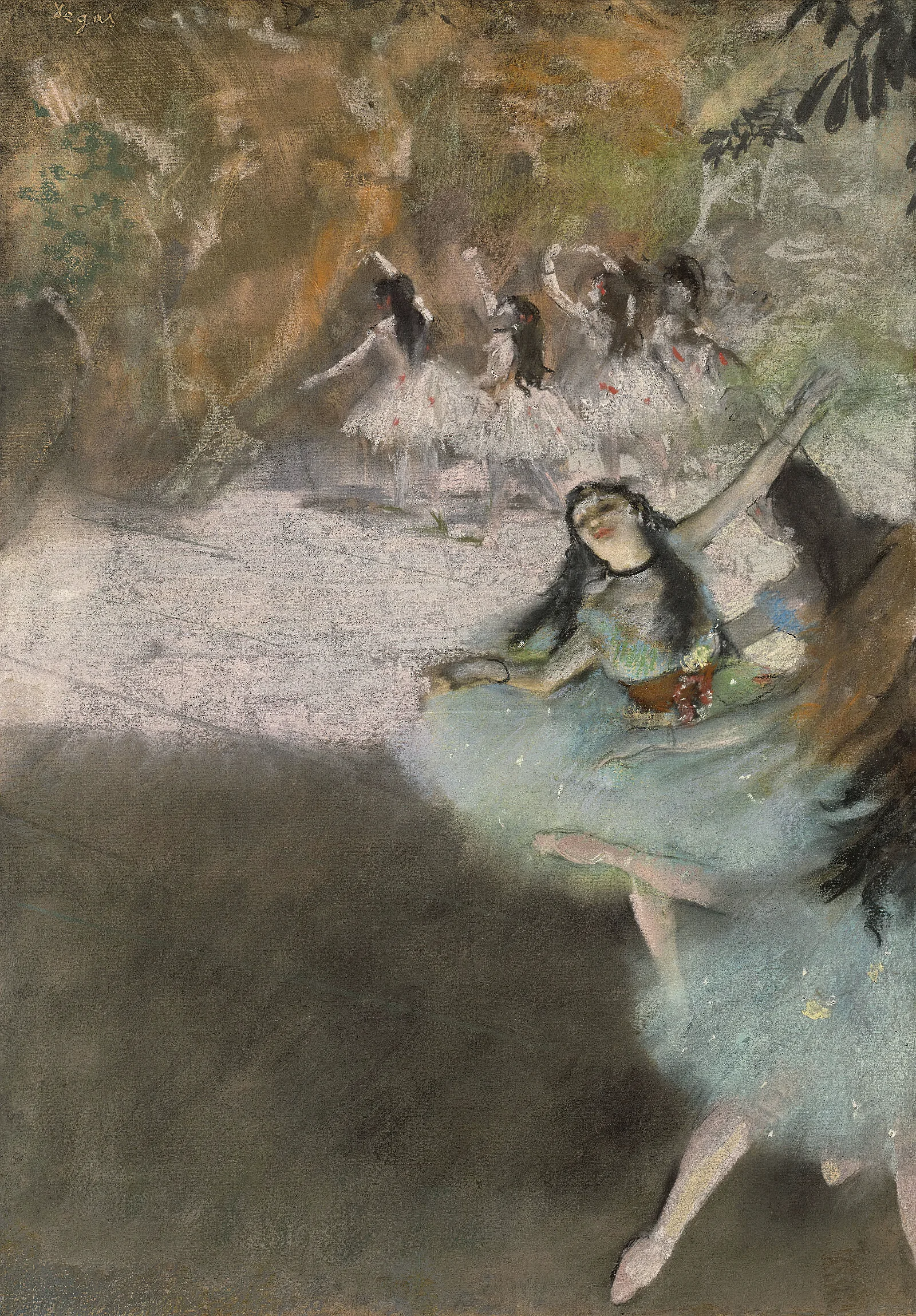 On The Stage Wall Art by Edgar Degas - Canvas Print