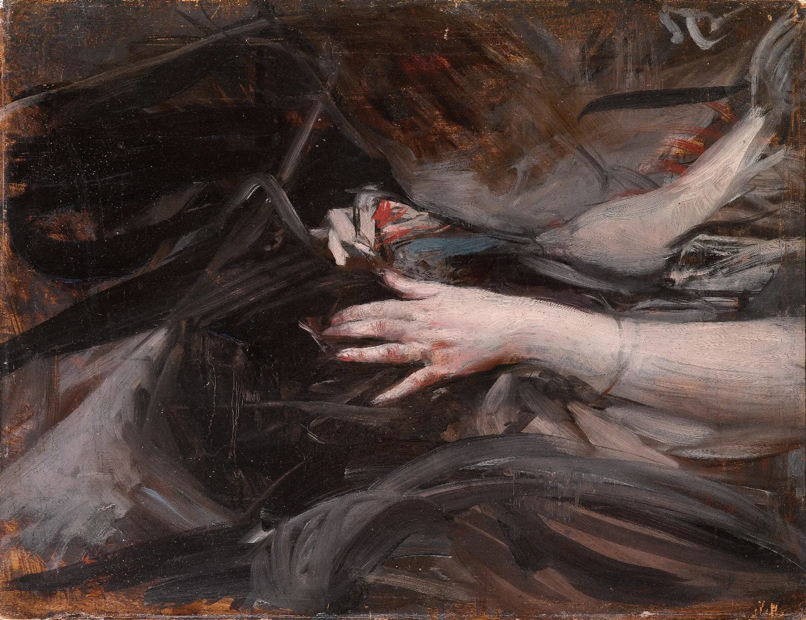 Frauenhande Beim Nahen Wall Art by Giovanni Boldini - Canvas Print