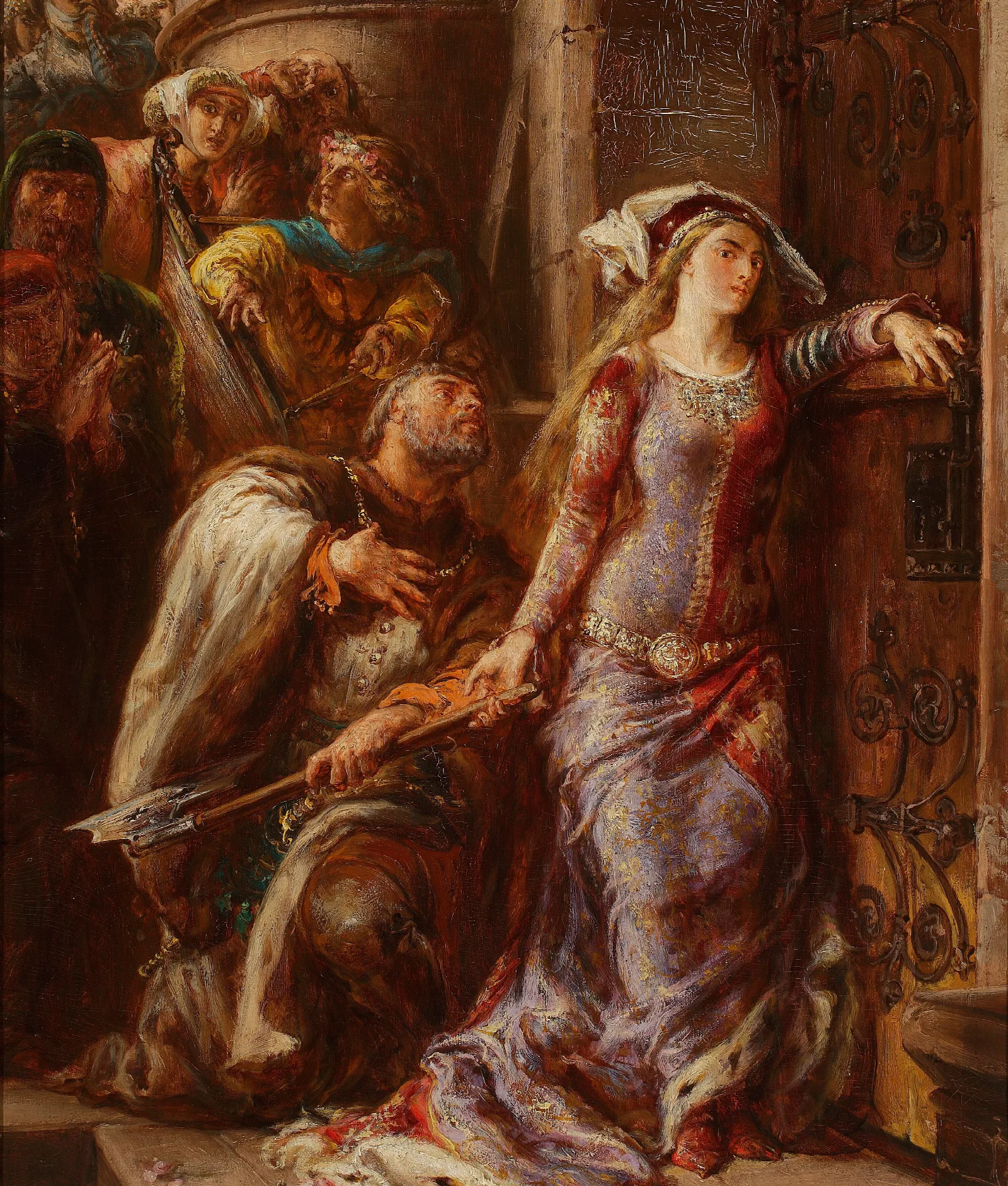 Queen Jadwiga And Dymitr Of Goraj Wall Art by Jan Matejko - Canvas Print