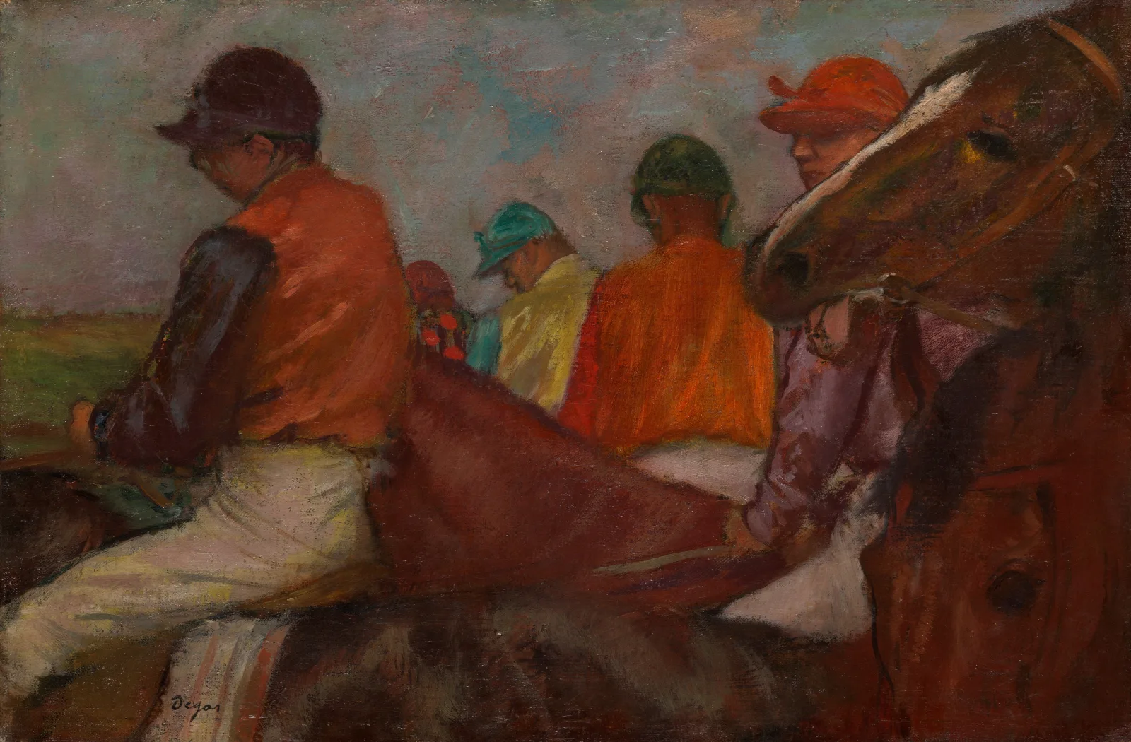 The Jockeys Wall Art by Edgar Degas - Canvas Print